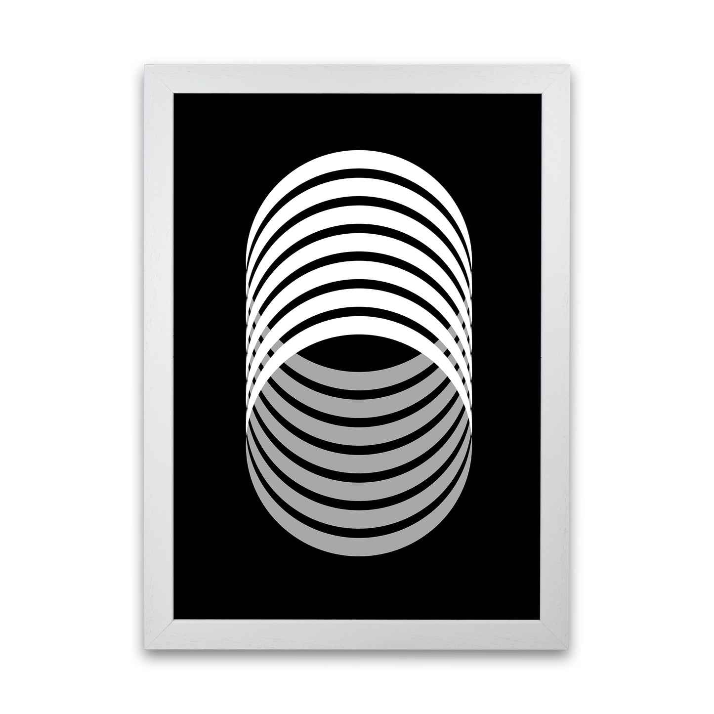 Abstract Modern Back and White Circles Original White Grain