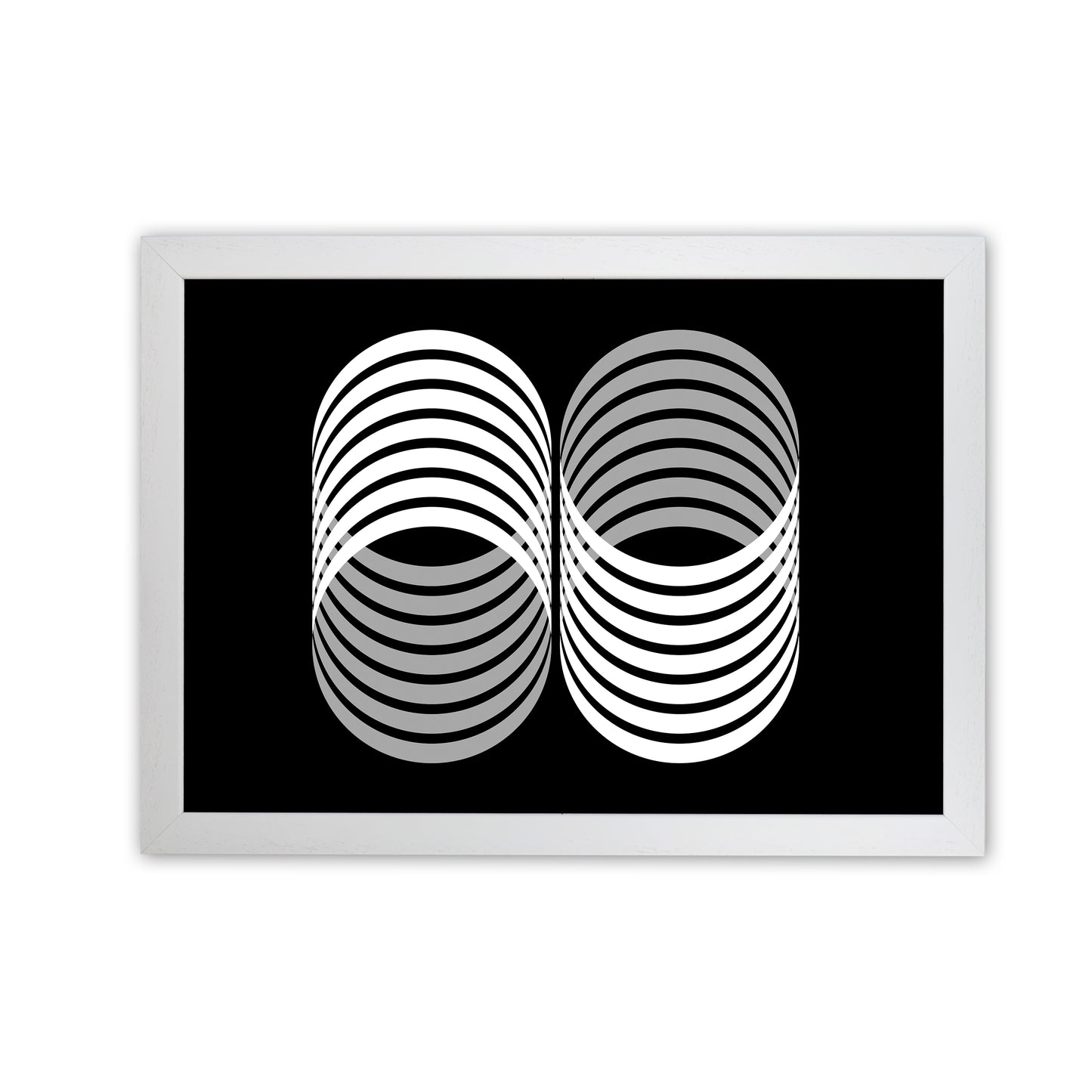 Abstract Modern Shapes Landscape Original White Grain
