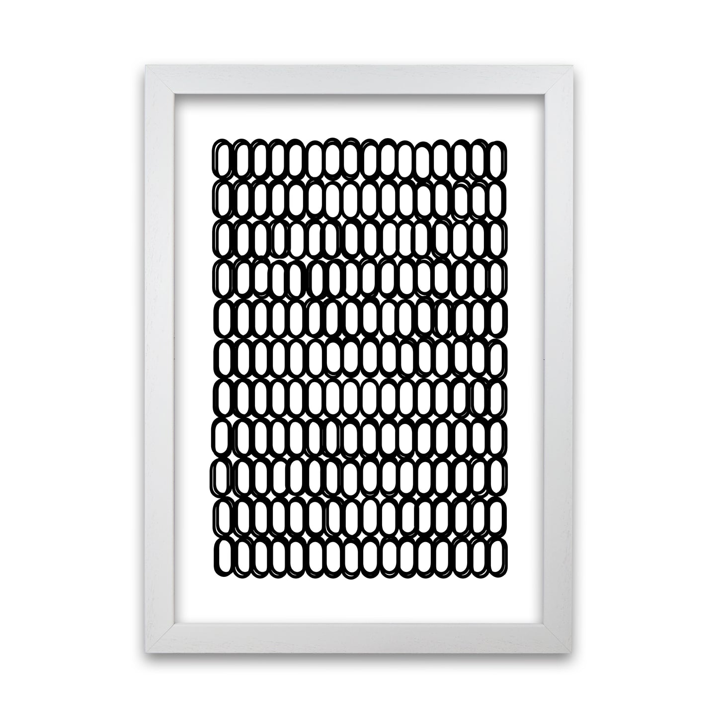 Black and White Oval Multi White Grain
