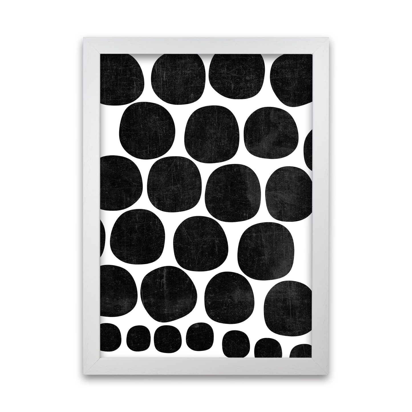 Black Grunge Circles Original White Grain