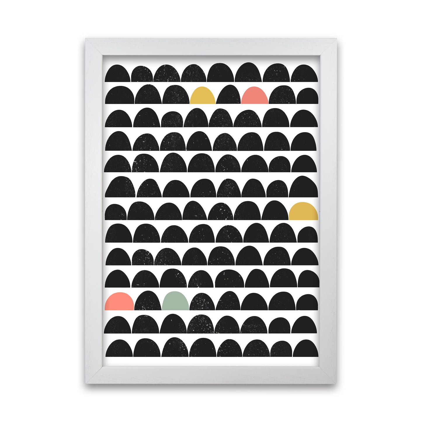 Mid Century Black and Color White Grain
