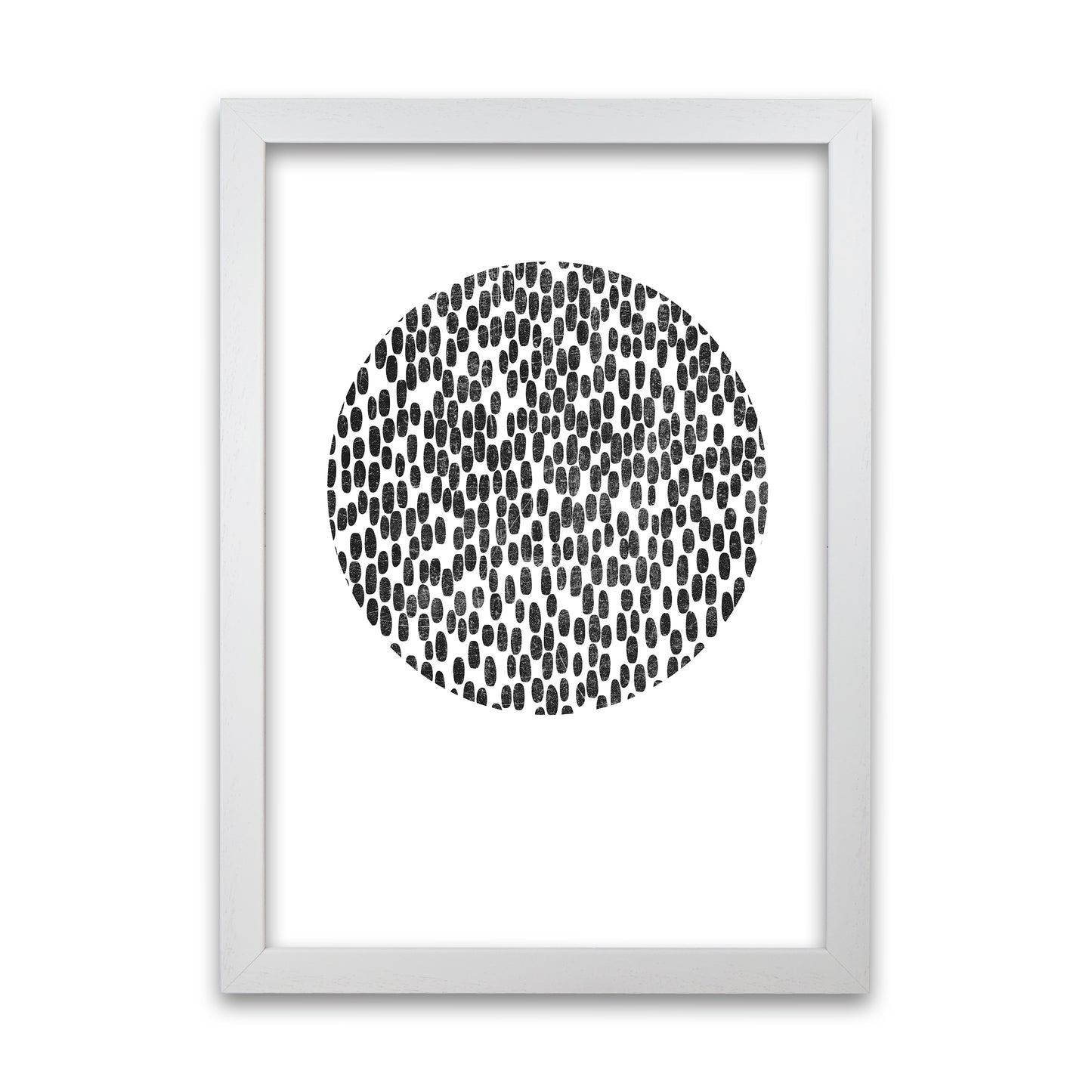 Mid Century Dots Circle Original White Grain