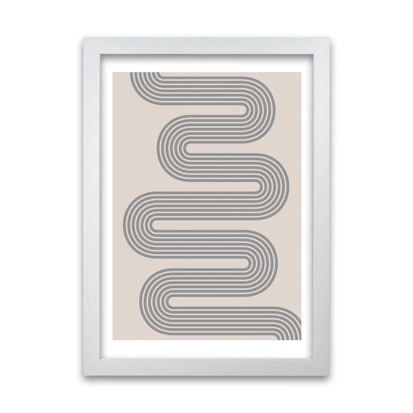 Twisty Lines Neutral Original White Grain