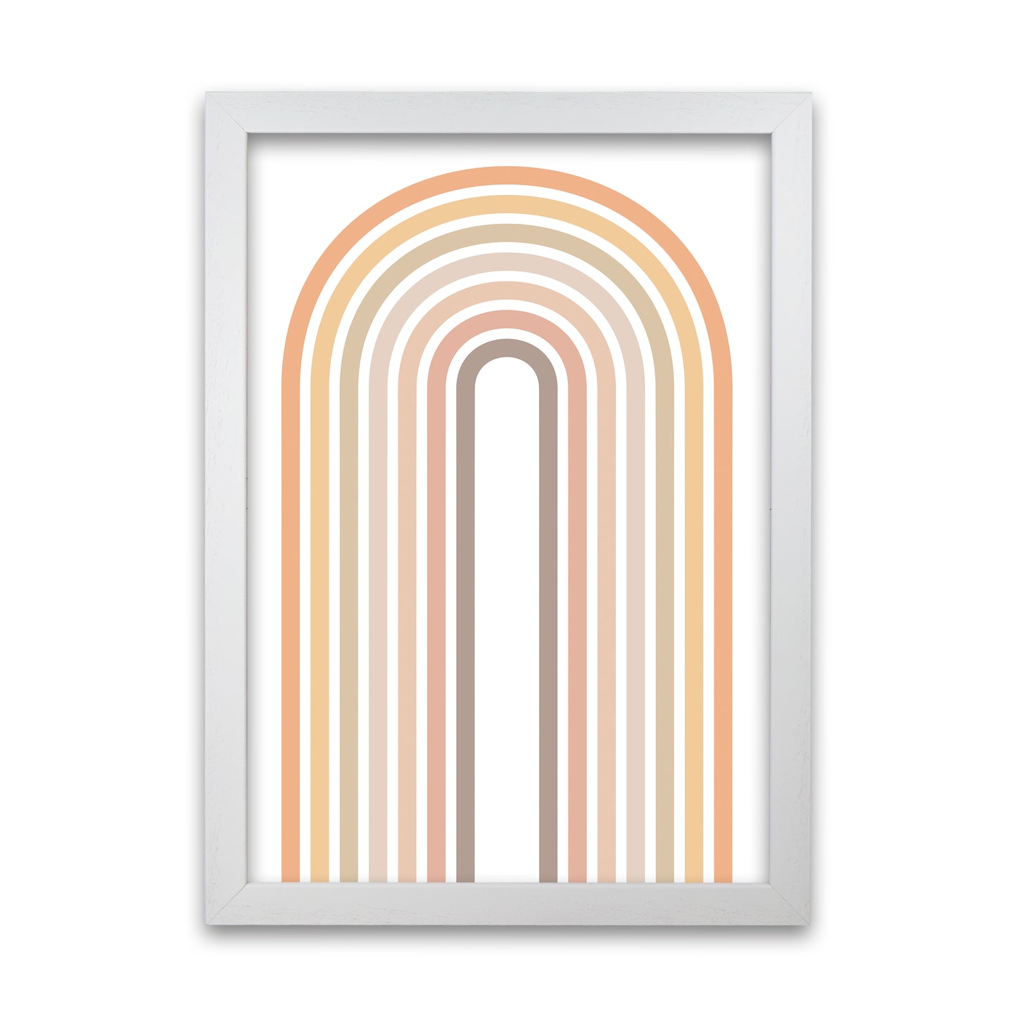 Muted Rainbow Print Original White Grain