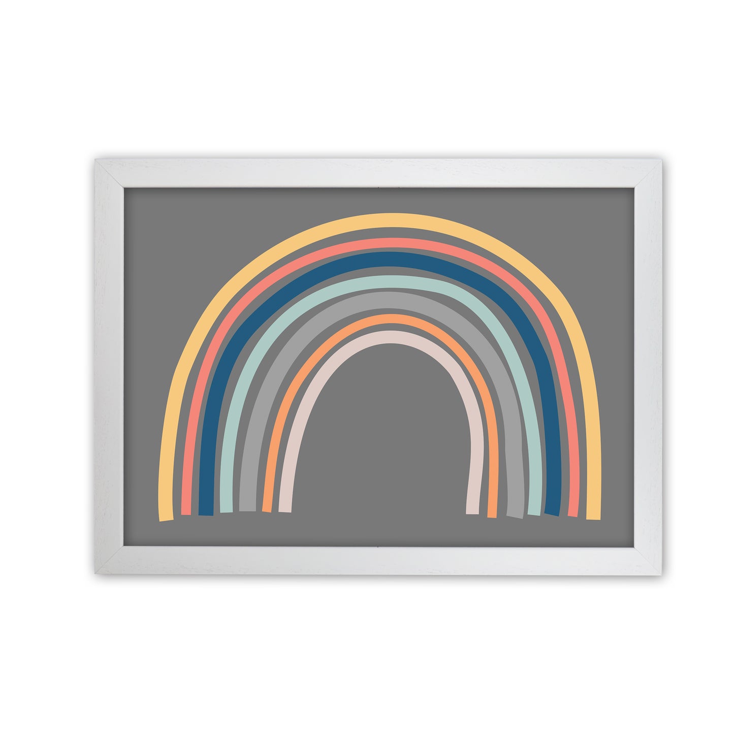 Rainbow on Gray Original White Grain