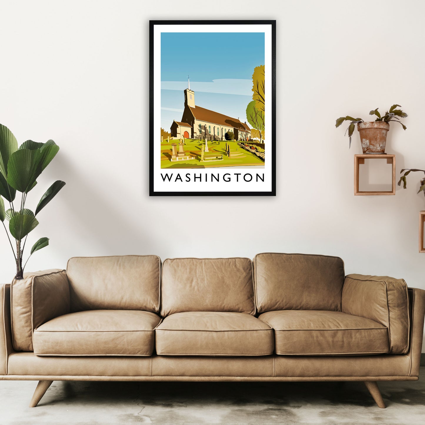 Washington Portrait Travel Art Print by Richard O'Neill A1 White Frame
