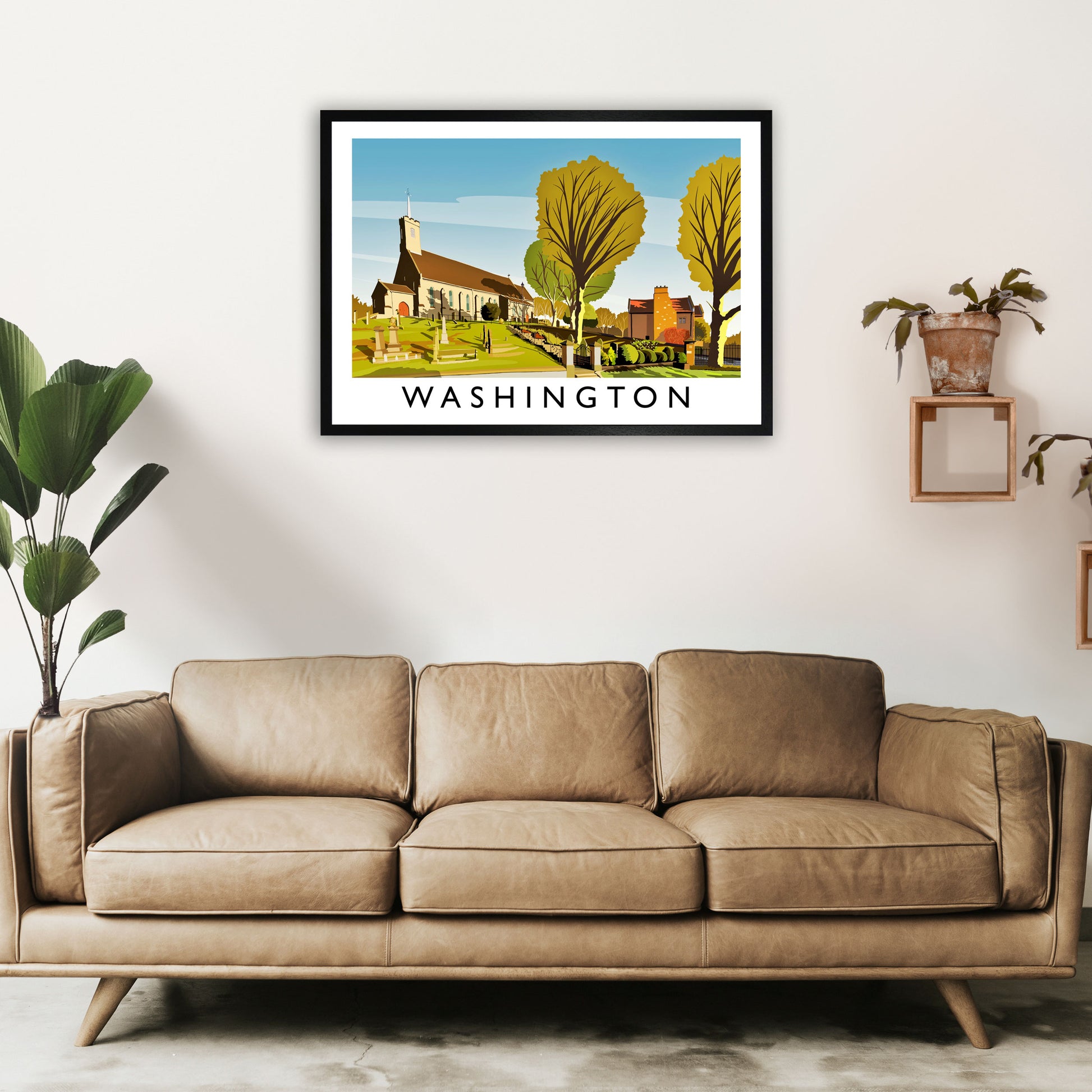 Washington Travel Art Print by Richard O'Neill A1 White Frame