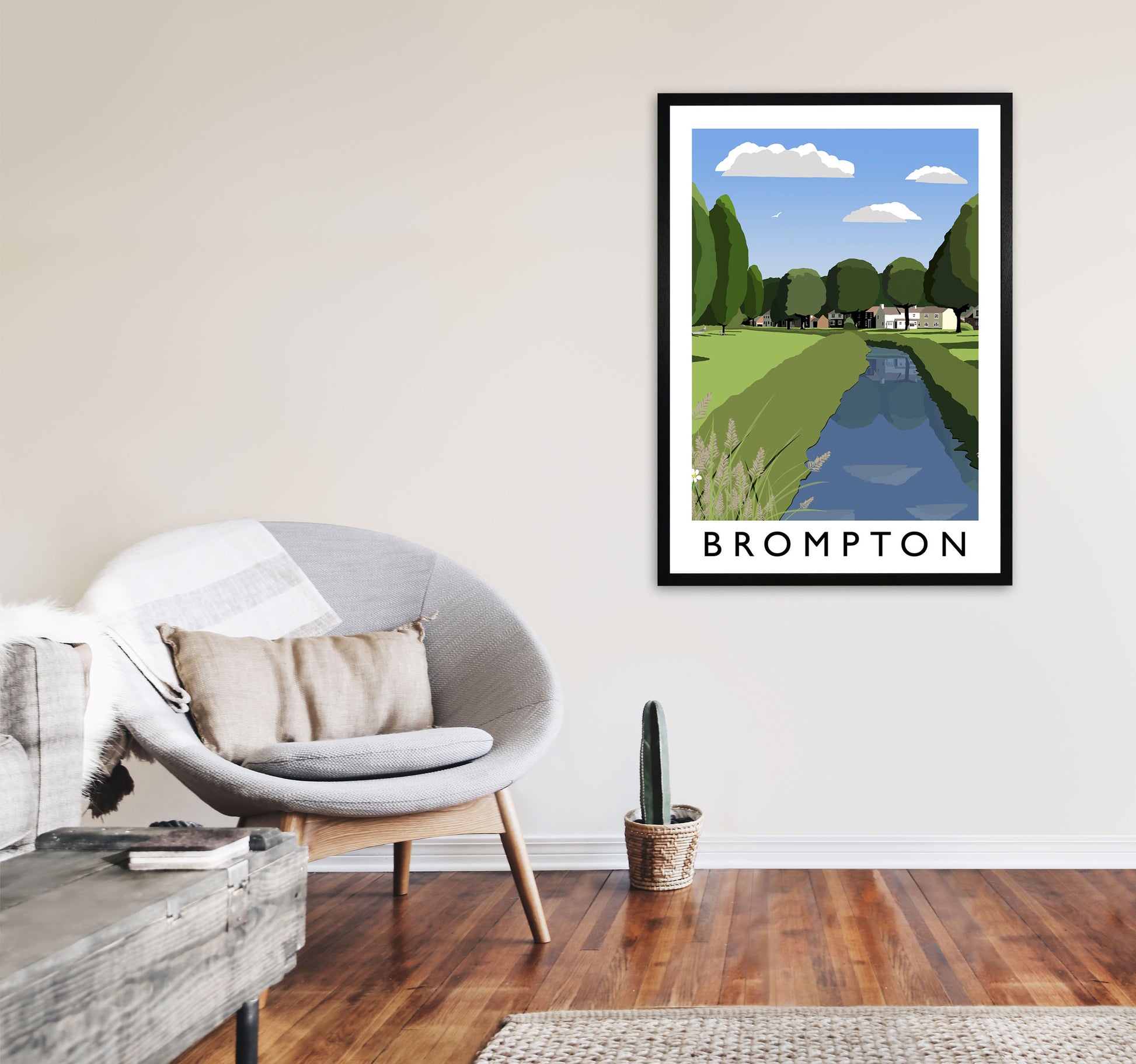 Brompton Framed Digital Art Print by Richard O'Neill A1 White Frame