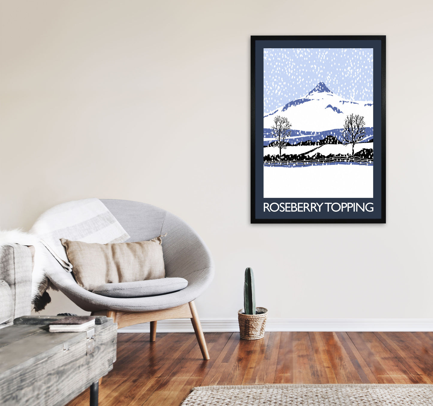 Roseberry Topping Art Print by Richard O'Neill A1 White Frame