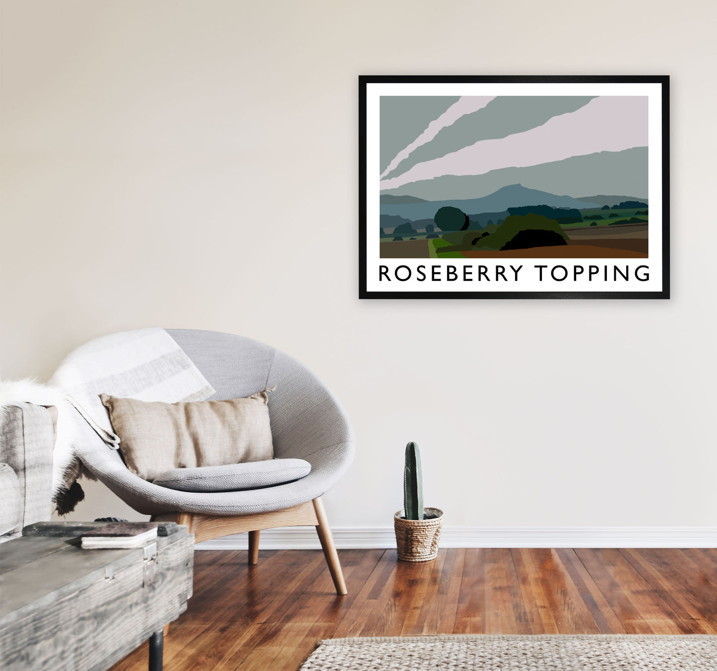 Roseberry Topping Art Print by Richard O'Neill A1 White Frame