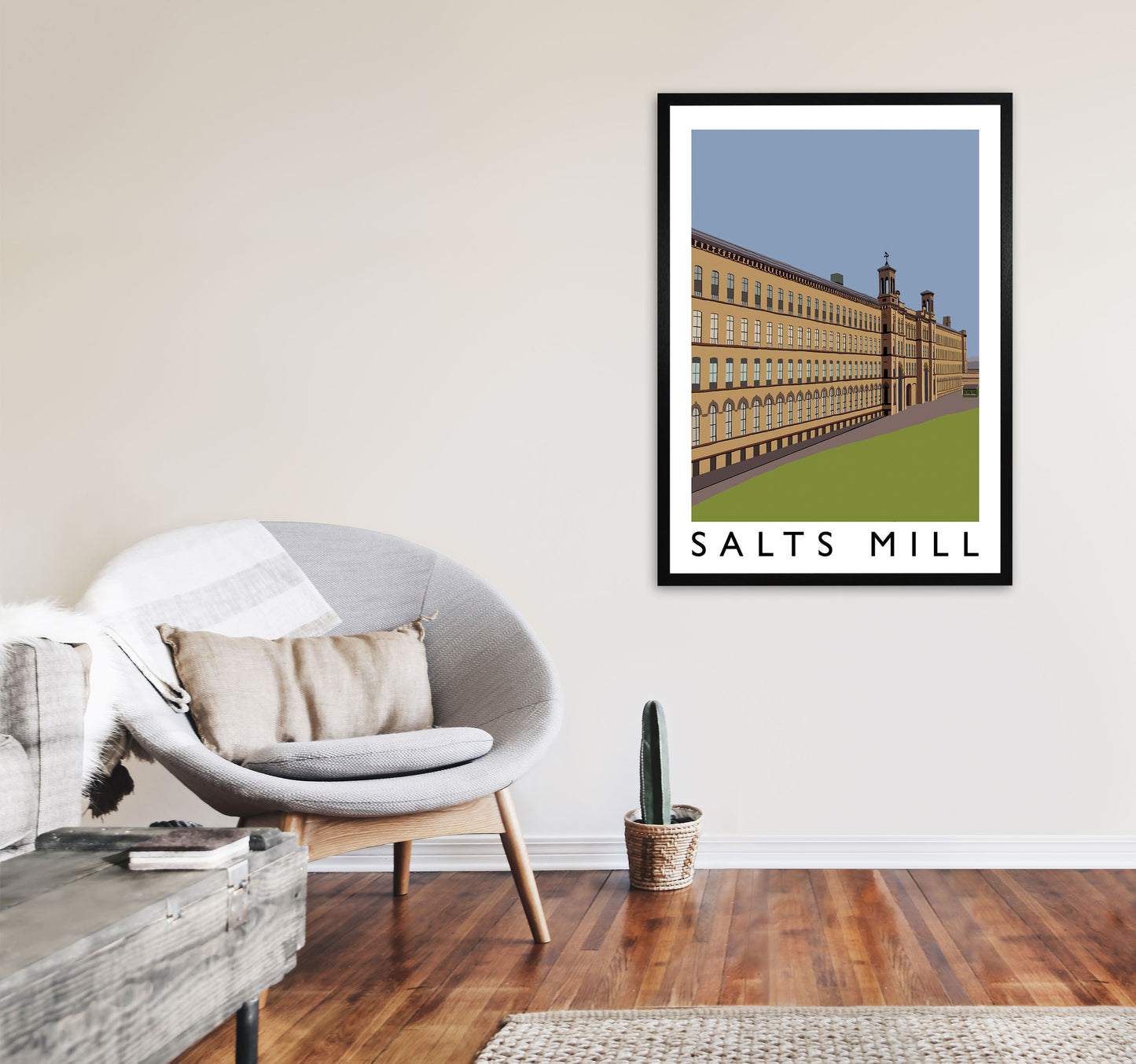 Salts Mill Art Print by Richard O'Neill A1 White Frame