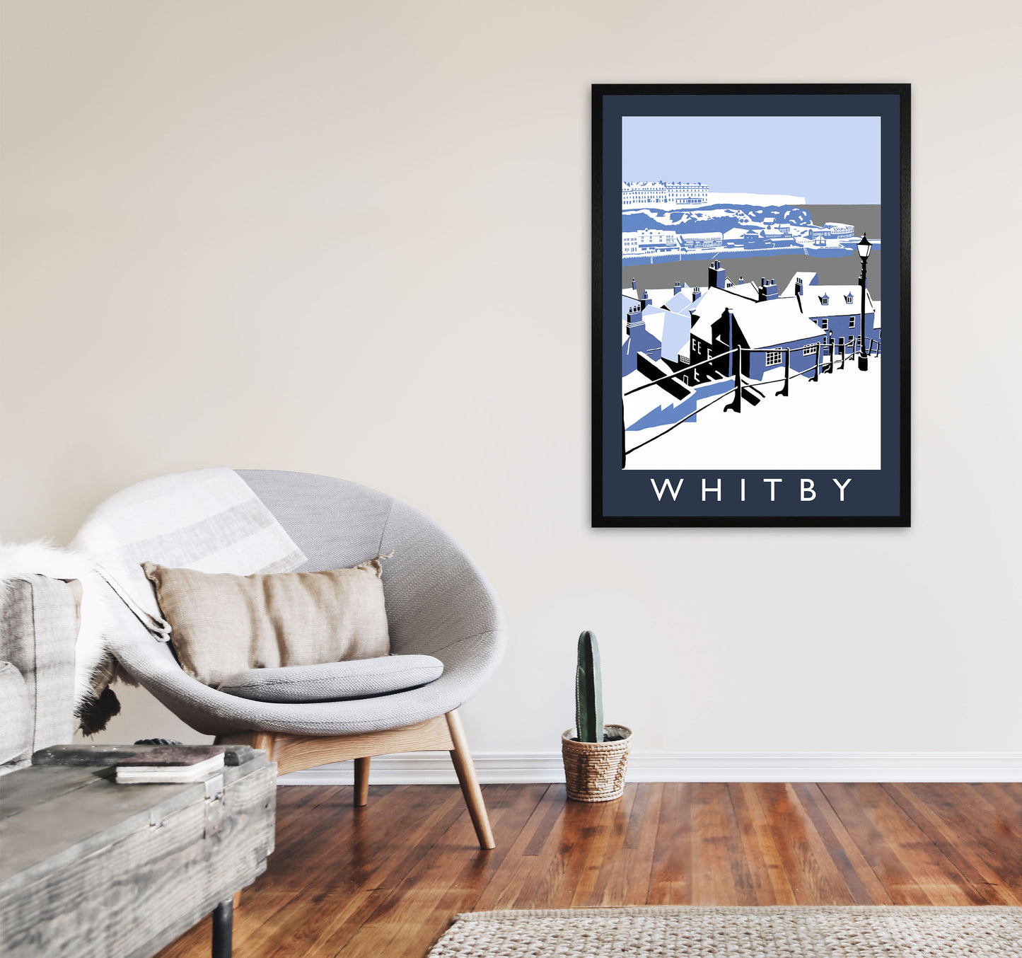 Whitby Framed Digital Art Print by Richard O'Neill A1 White Frame