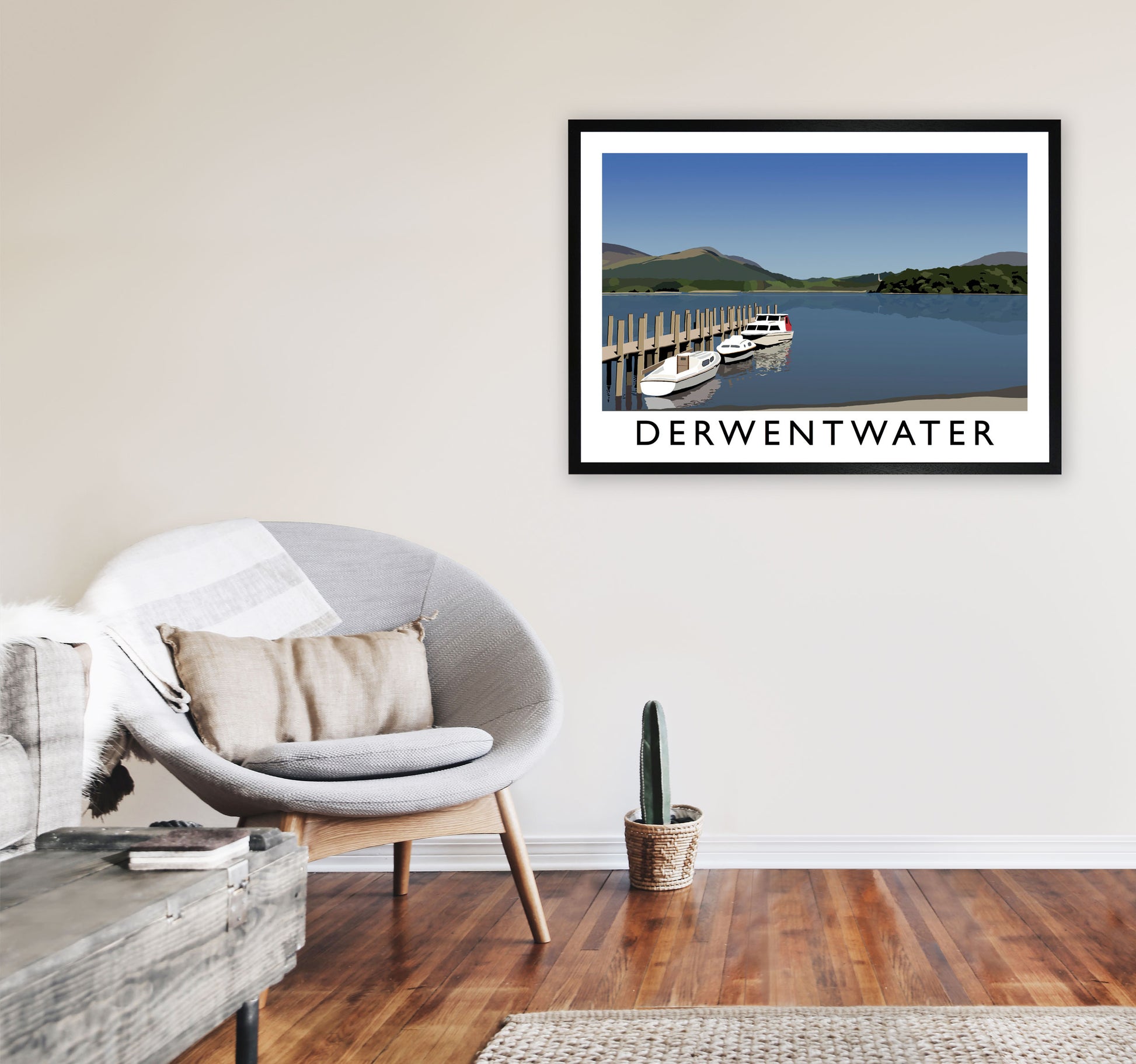 Derwent Water by Richard O'Neill A1 White Frame