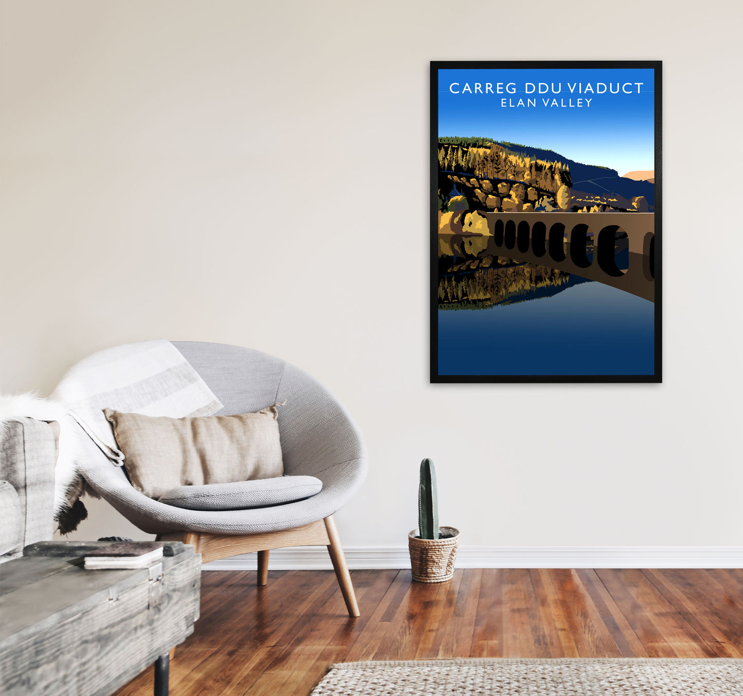 Carreg Ddu Viaduct by Richard O'Neill A1 White Frame