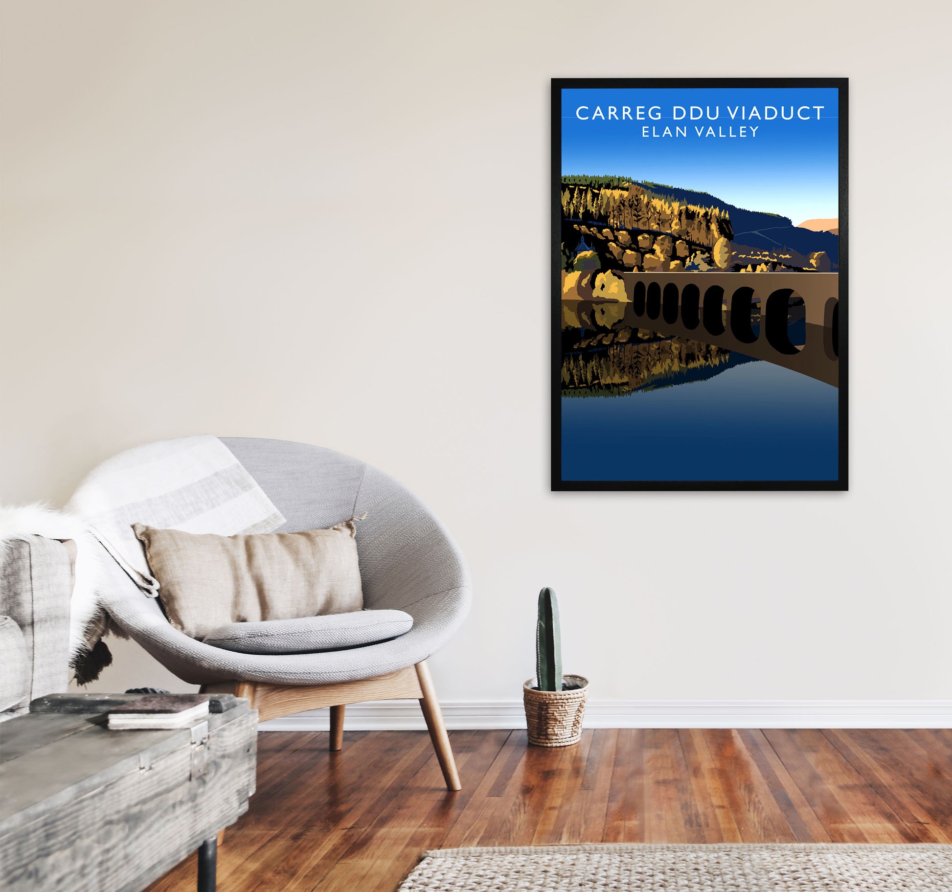 Carreg Ddu Viaduct by Richard O'Neill A1 White Frame
