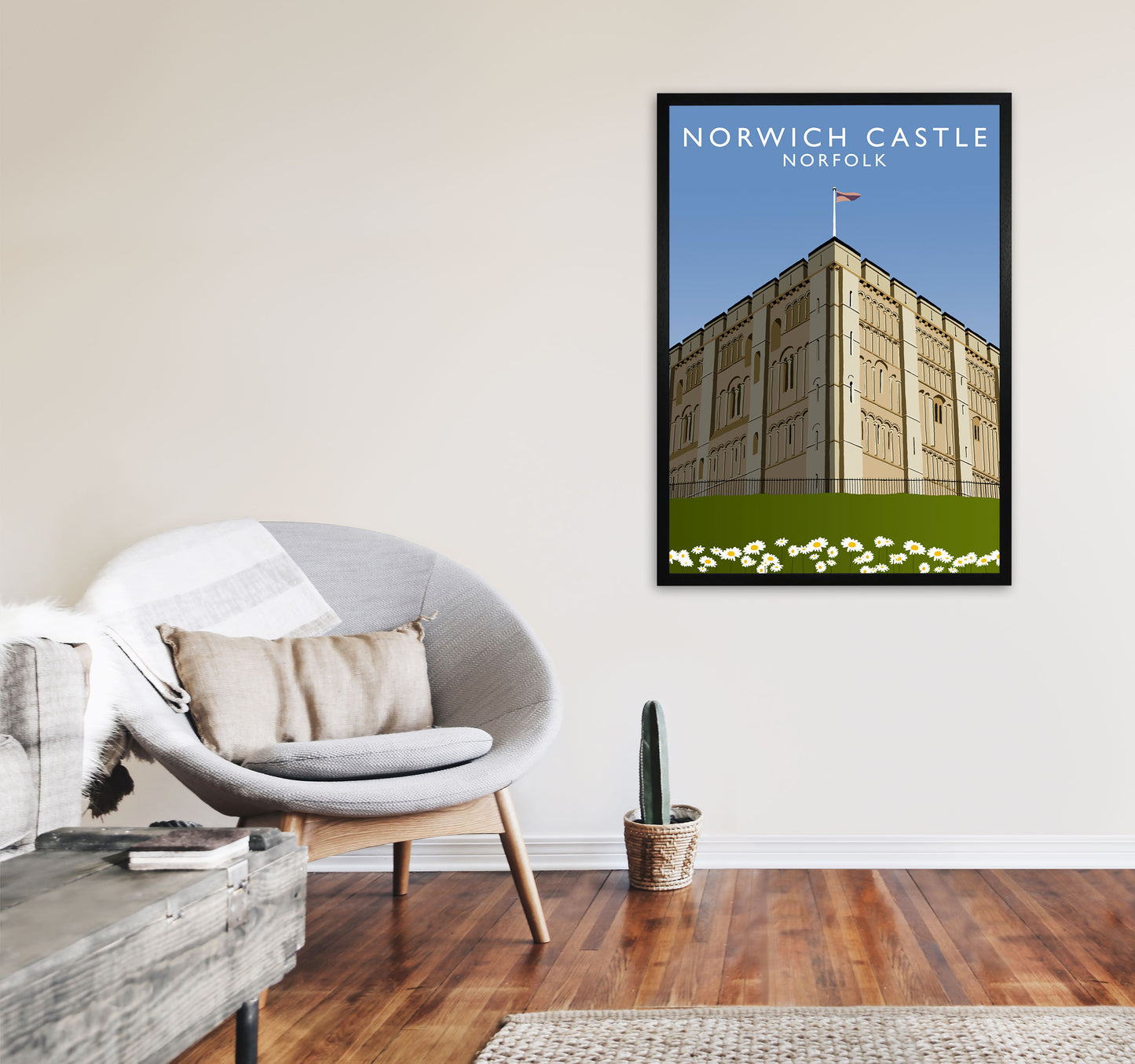 Norwich Castle by Richard O'Neill A1 White Frame