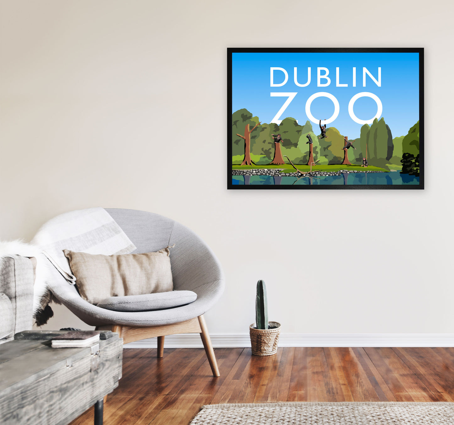 Dublin Zoo by Richard O'Neill A1 White Frame