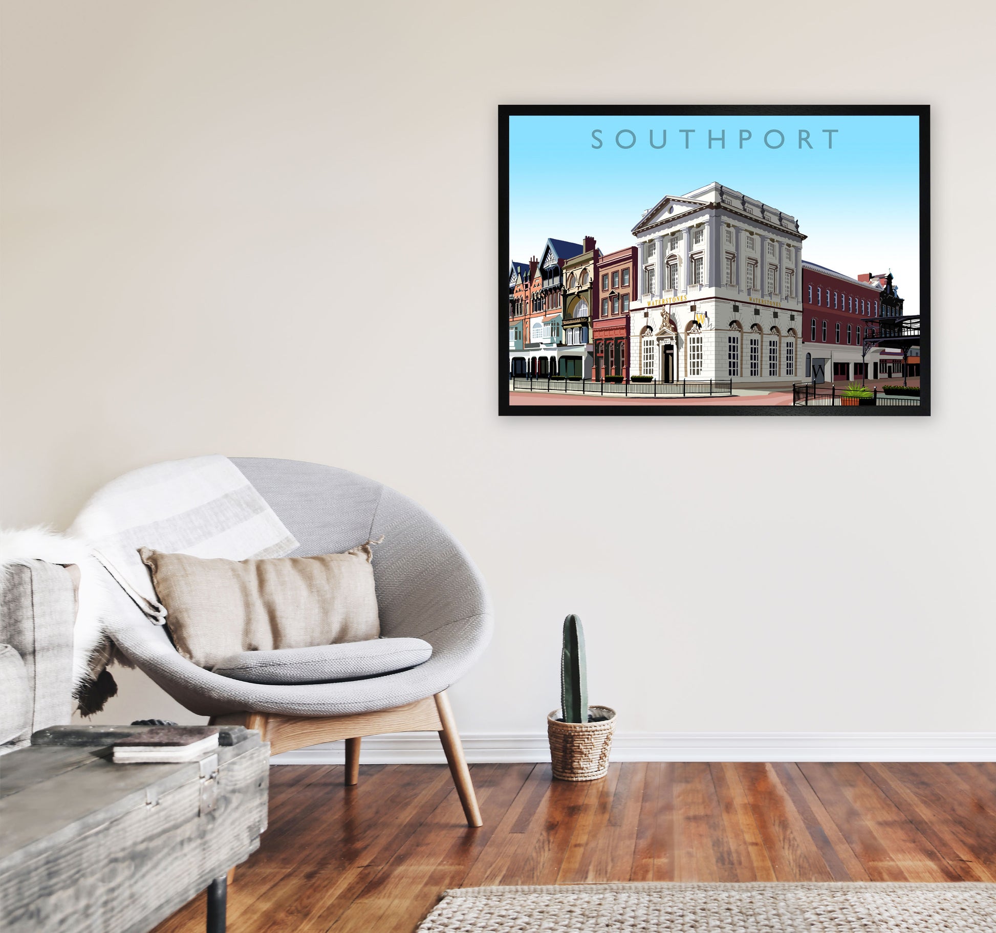 Southport by Richard O'Neill A1 White Frame