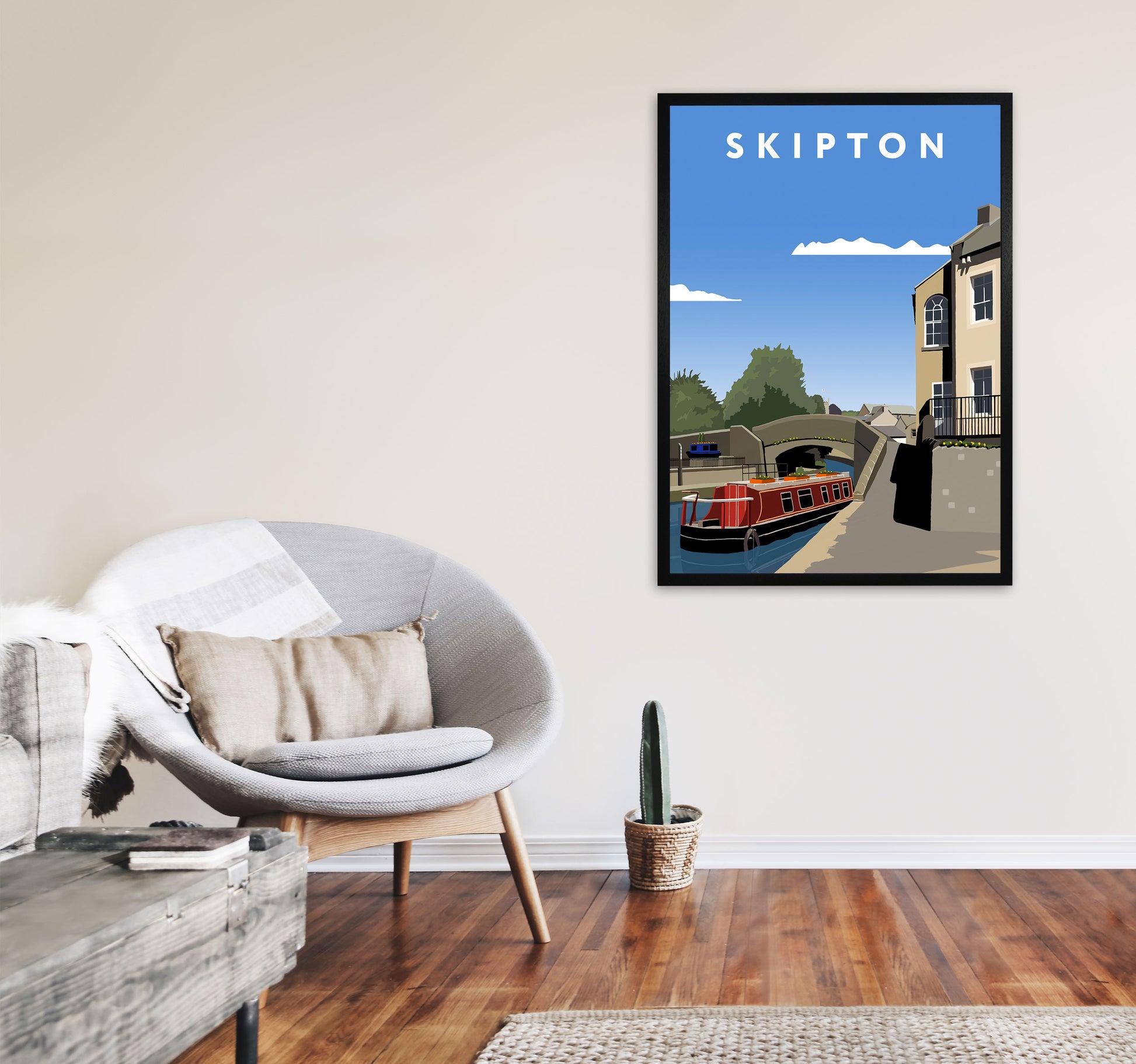 Skipton2 Portrait by Richard O'Neill A1 White Frame