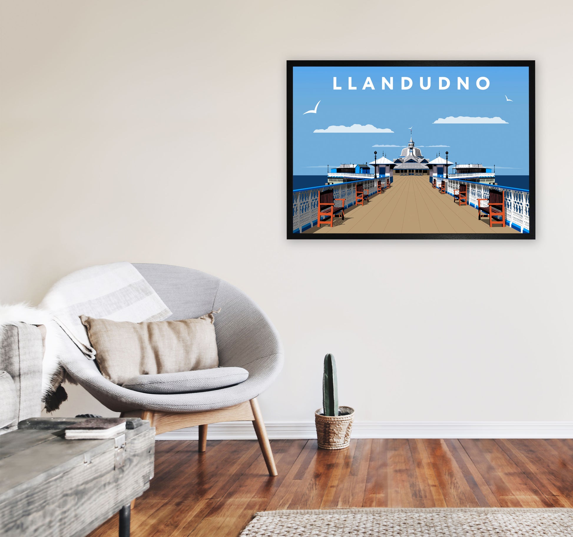 Llandudno by Richard O'Neill A1 White Frame