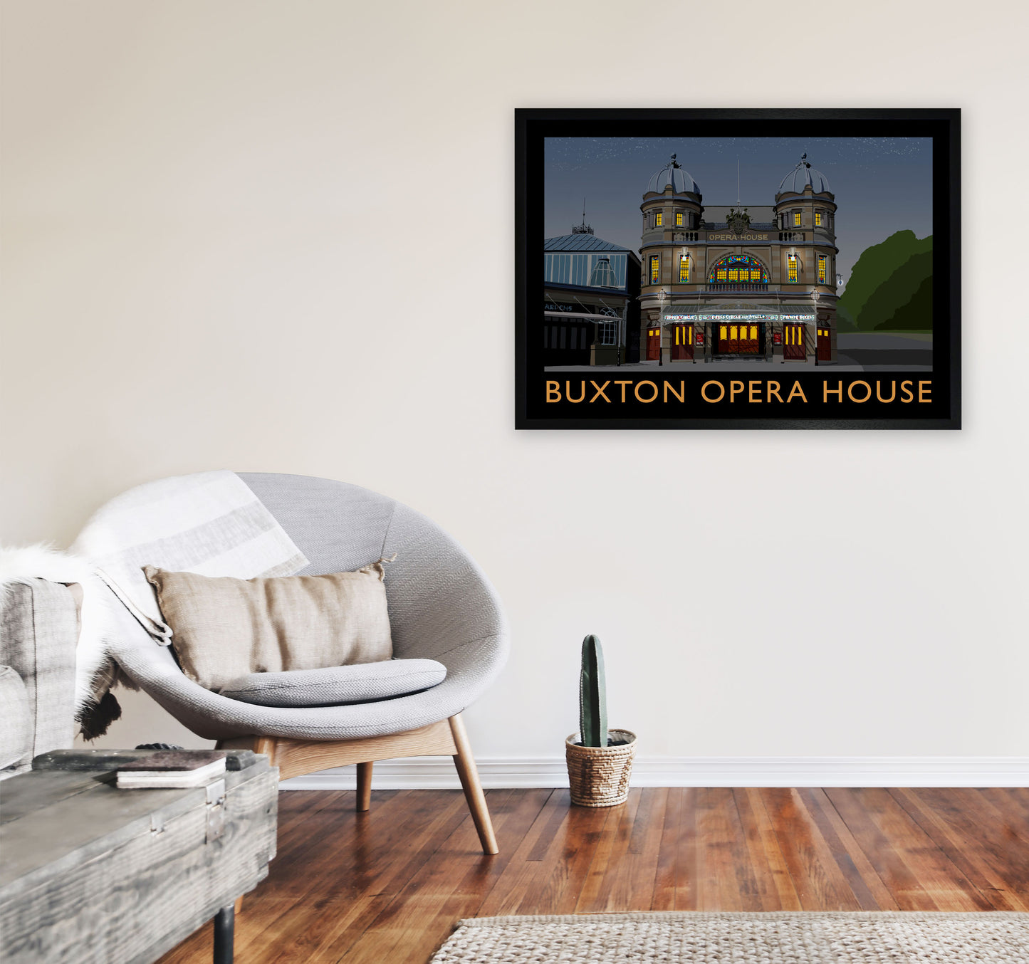 Buxton Opera House Night by Richard O'Neill A1 White Frame