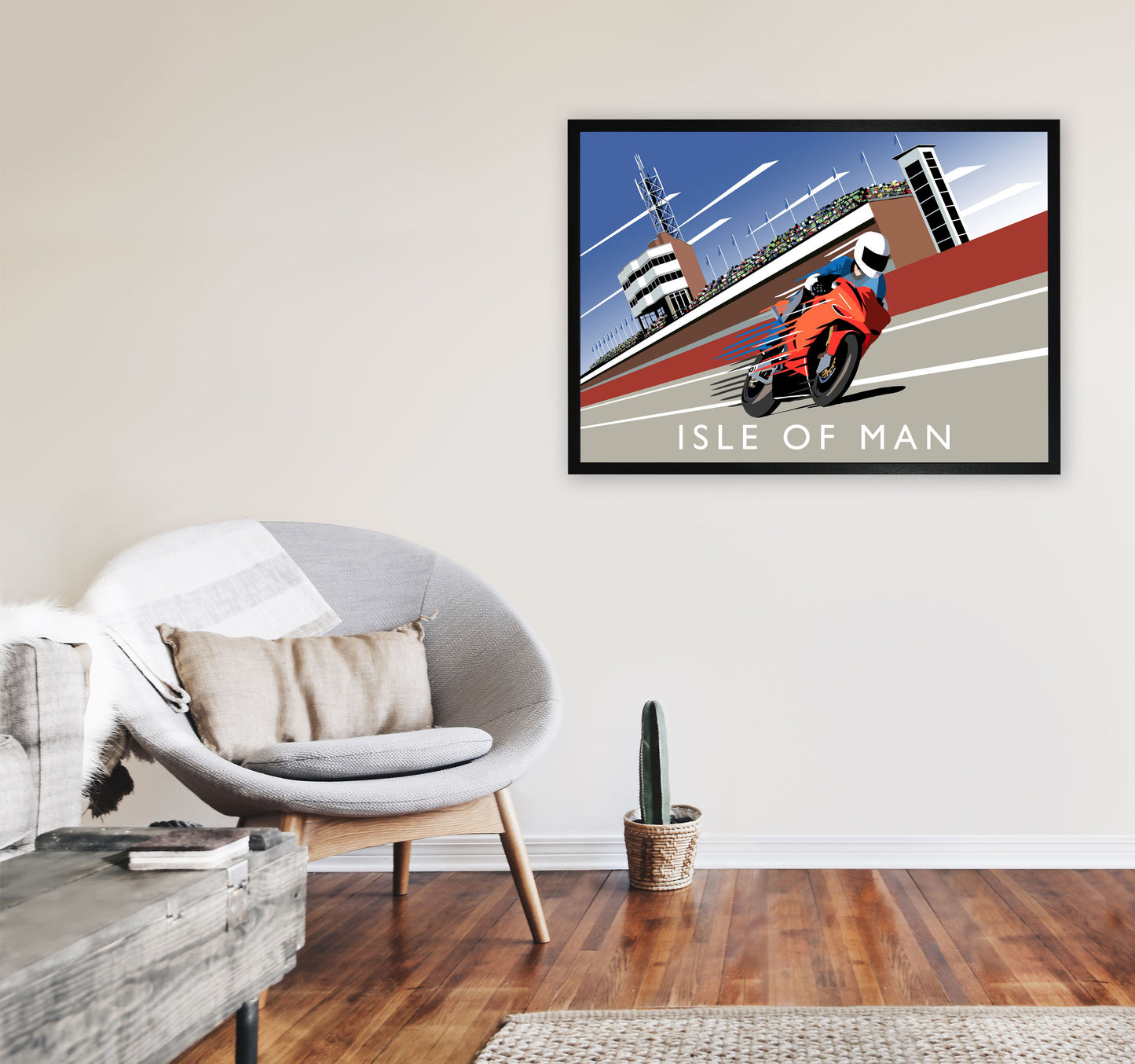 Isle of Man Art Print by Richard O'Neill A1 White Frame