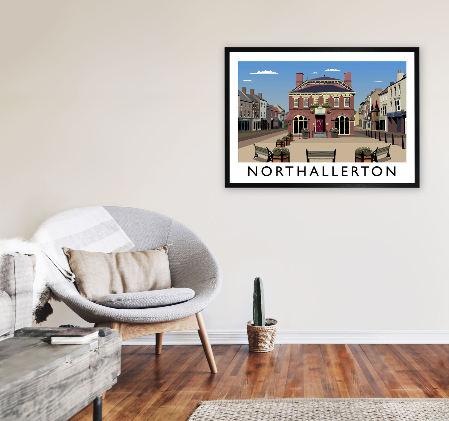 Northallerton Framed Digital Art Print by Richard O'Neill A1 White Frame