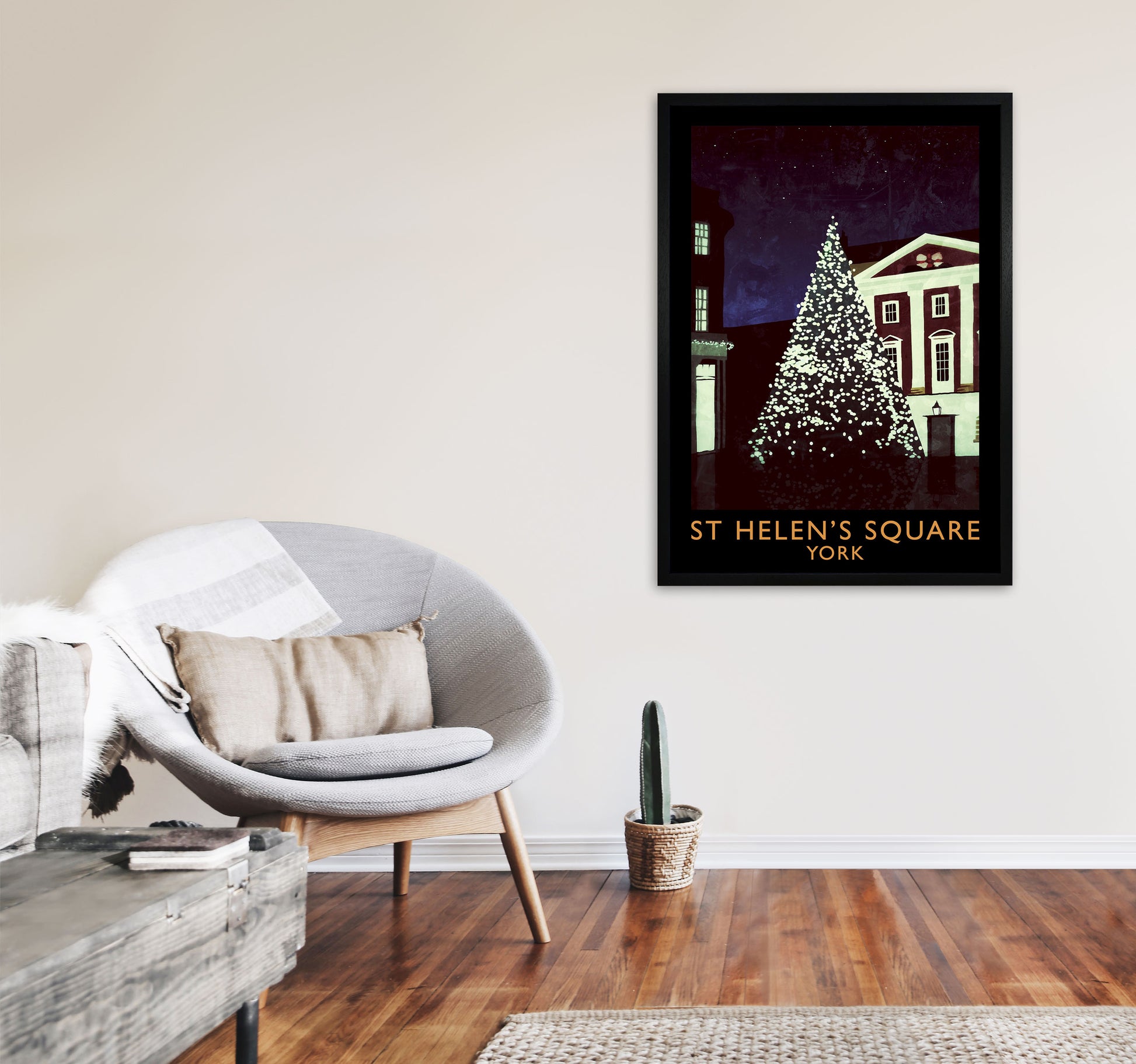 St Helen's Square York Travel Art Print by Richard O'Neill A1 White Frame