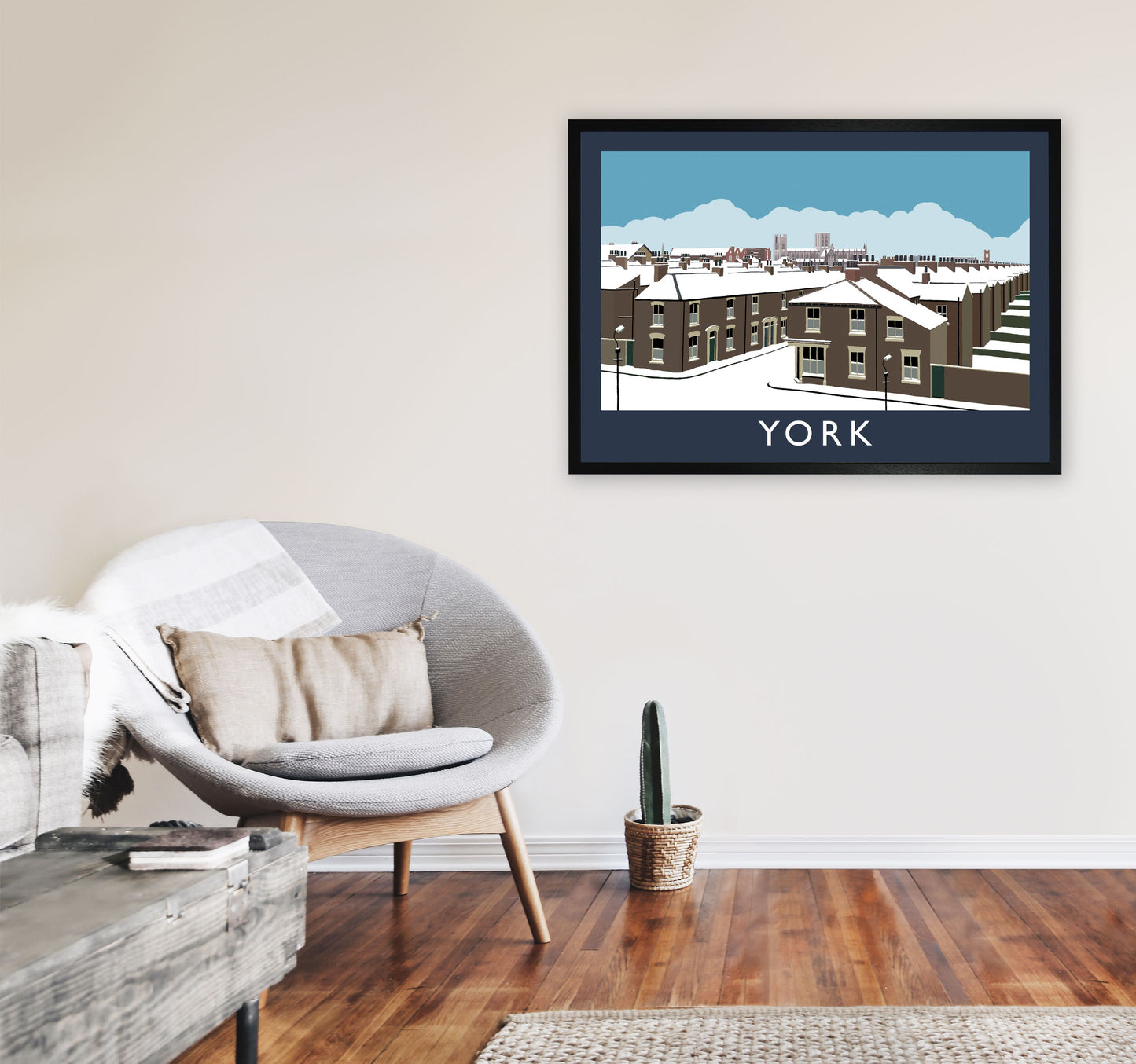 York Travel Art Print by Richard O'Neill, Framed Wall Art A1 White Frame