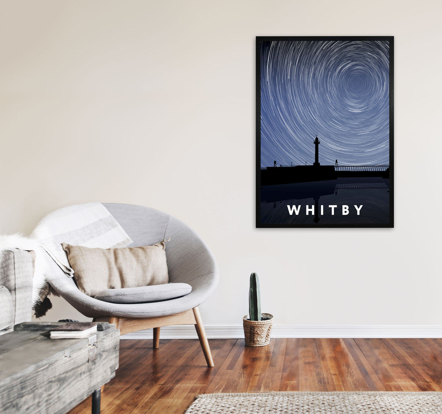 Whitby Digital Art Print by Richard O'Neill, Framed Wall Art A1 White Frame