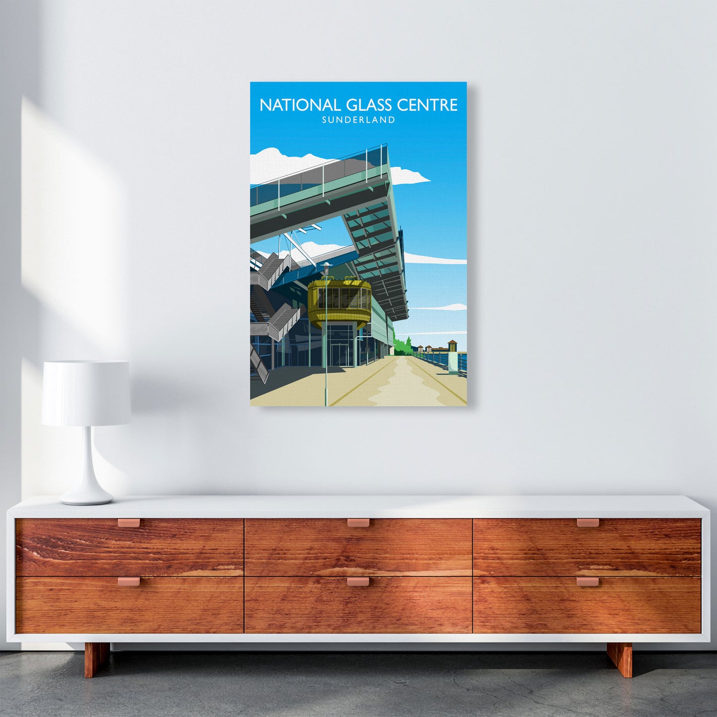 National Glass Centre Travel Art Print by Richard O'Neill A1 Canvas