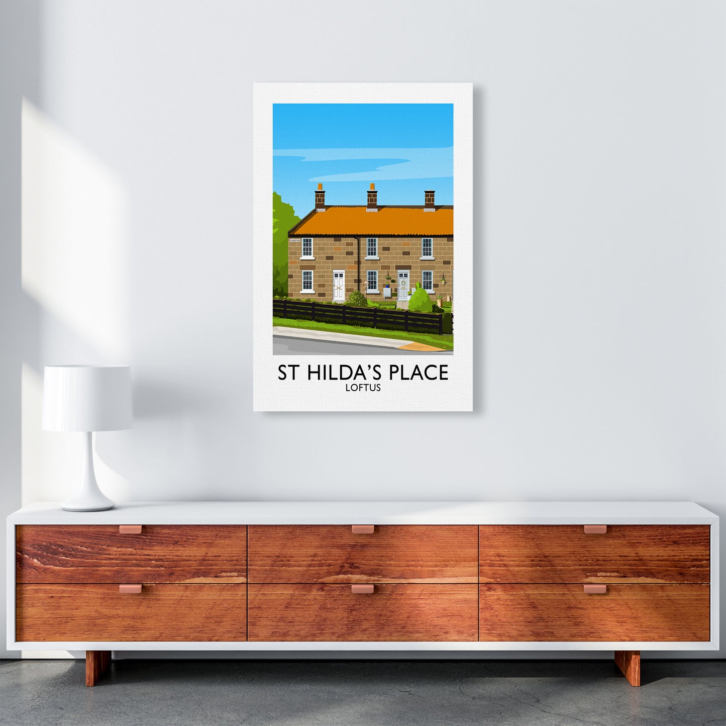 St Hilda's Place Portrait Art Print by Richard O'Neill A1 Canvas