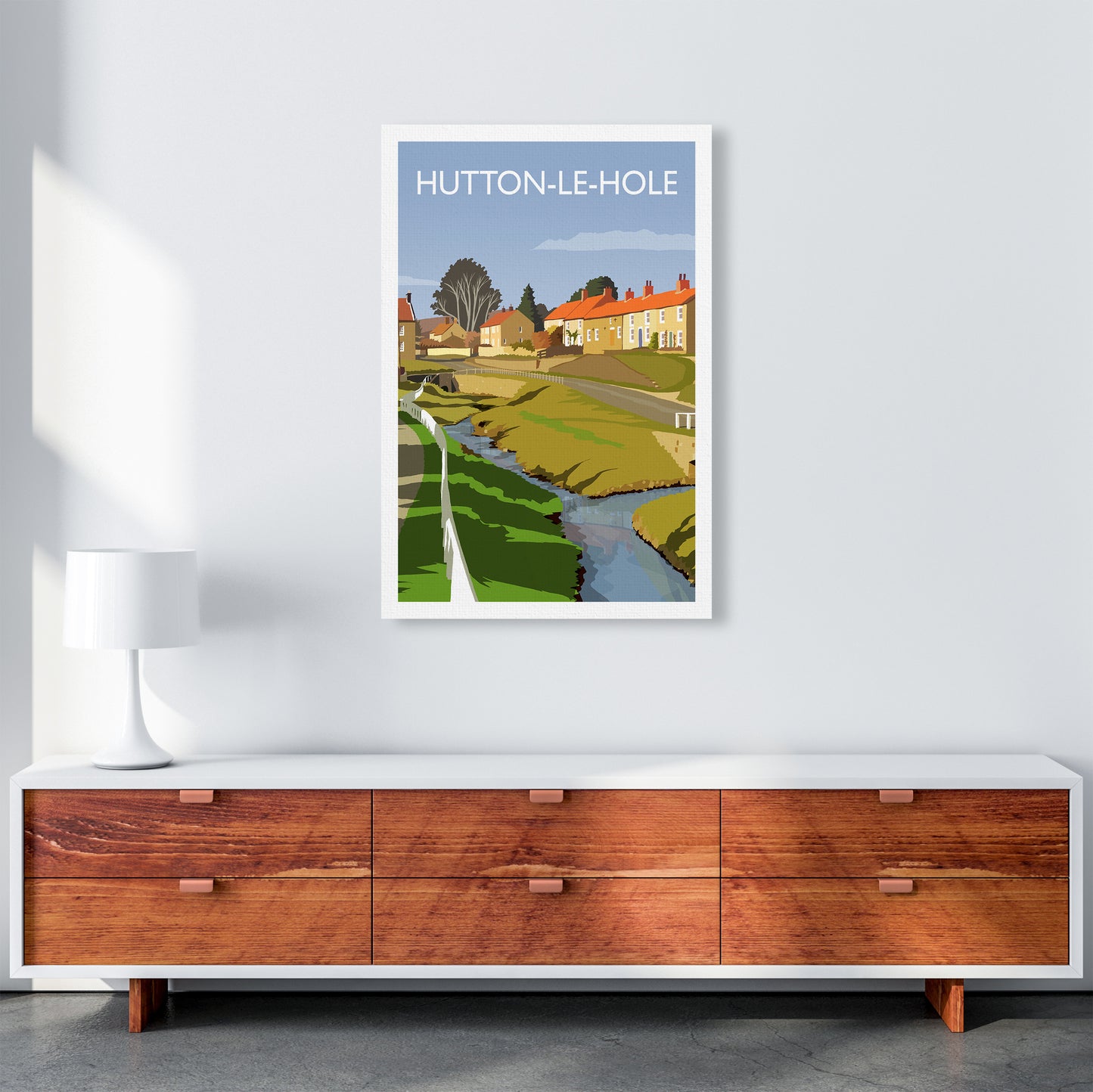 Hutton-Le-Hole Portrait Art Print by Richard O'Neill A1 Canvas