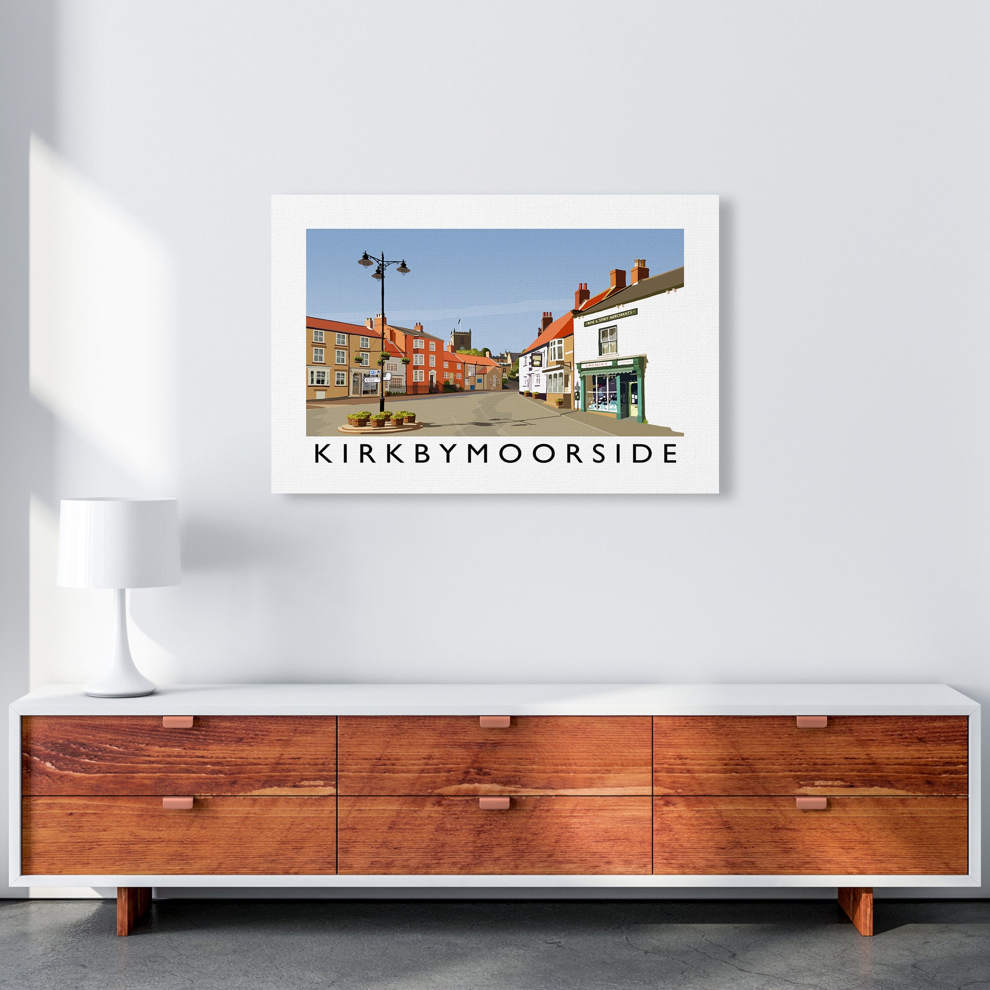 Kirkbymoorside Art Print by Richard O'Neill A1 Canvas