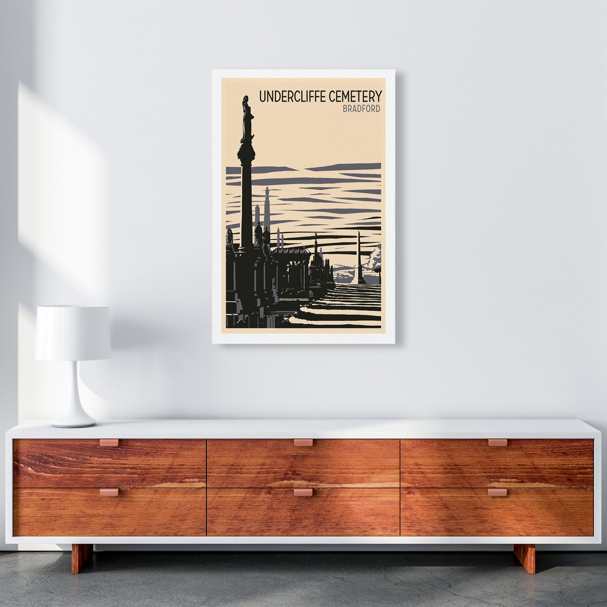 Undercliffe Cemetery portrait copy Travel Art Print by Richard O'Neill A1 Canvas