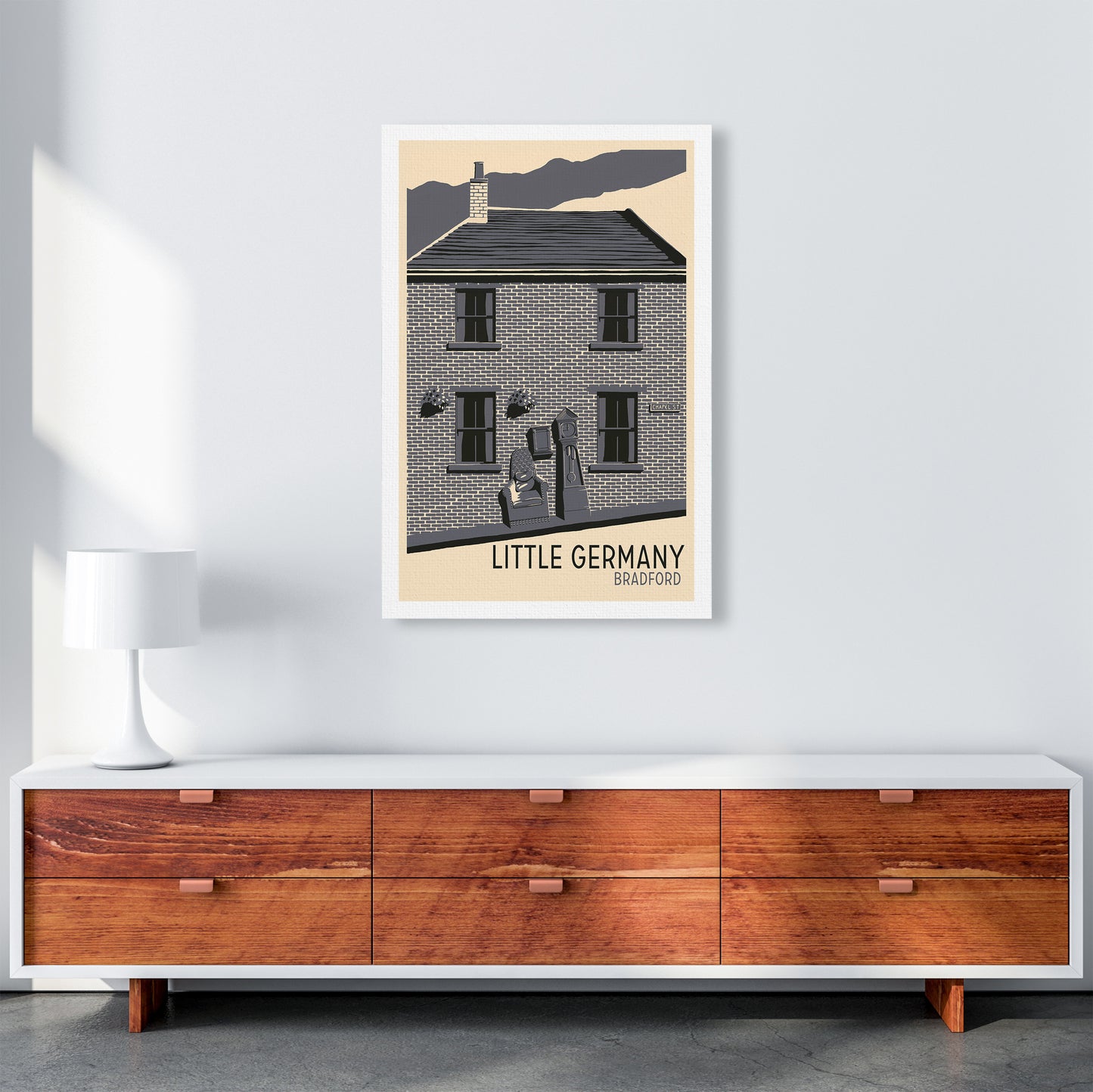 Little Germany, Bradford Travel Art Print by Richard O'Neill A1 Canvas