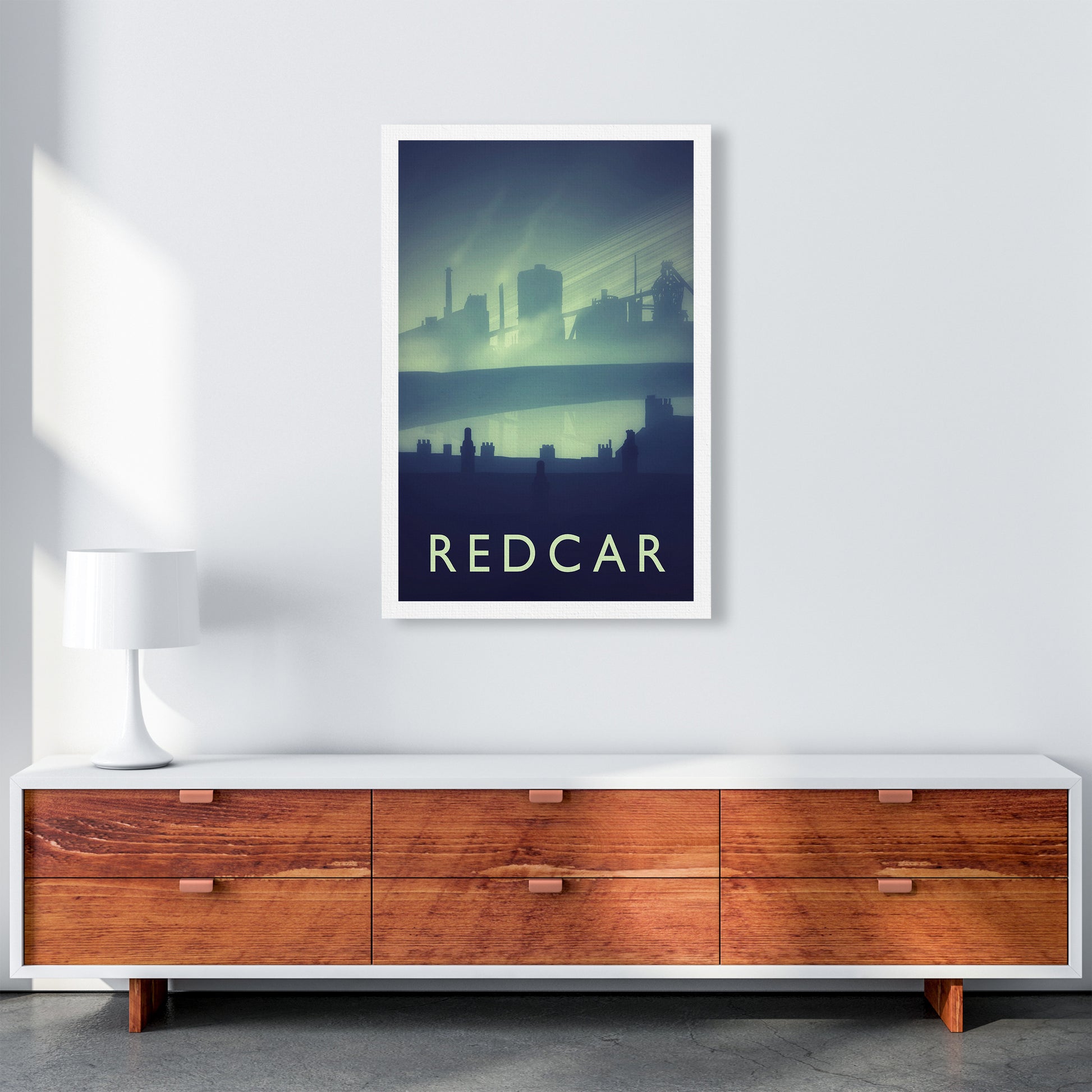 Redcar (night) portrait Travel Art Print by Richard O'Neill A1 Canvas