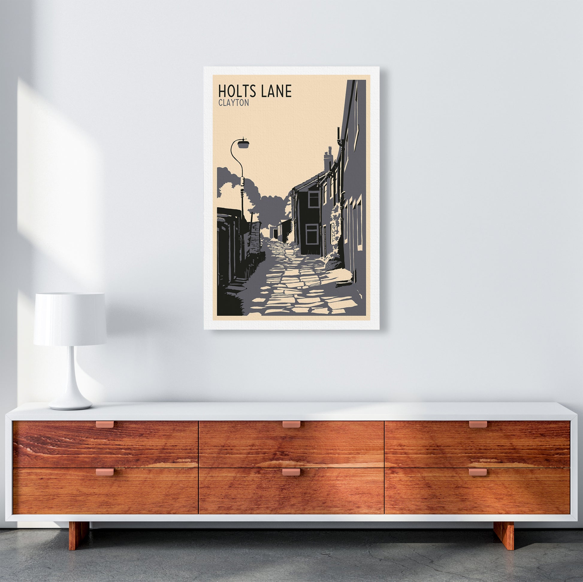Holts Lane, Clayton Travel Art Print by Richard O'Neill A1 Canvas