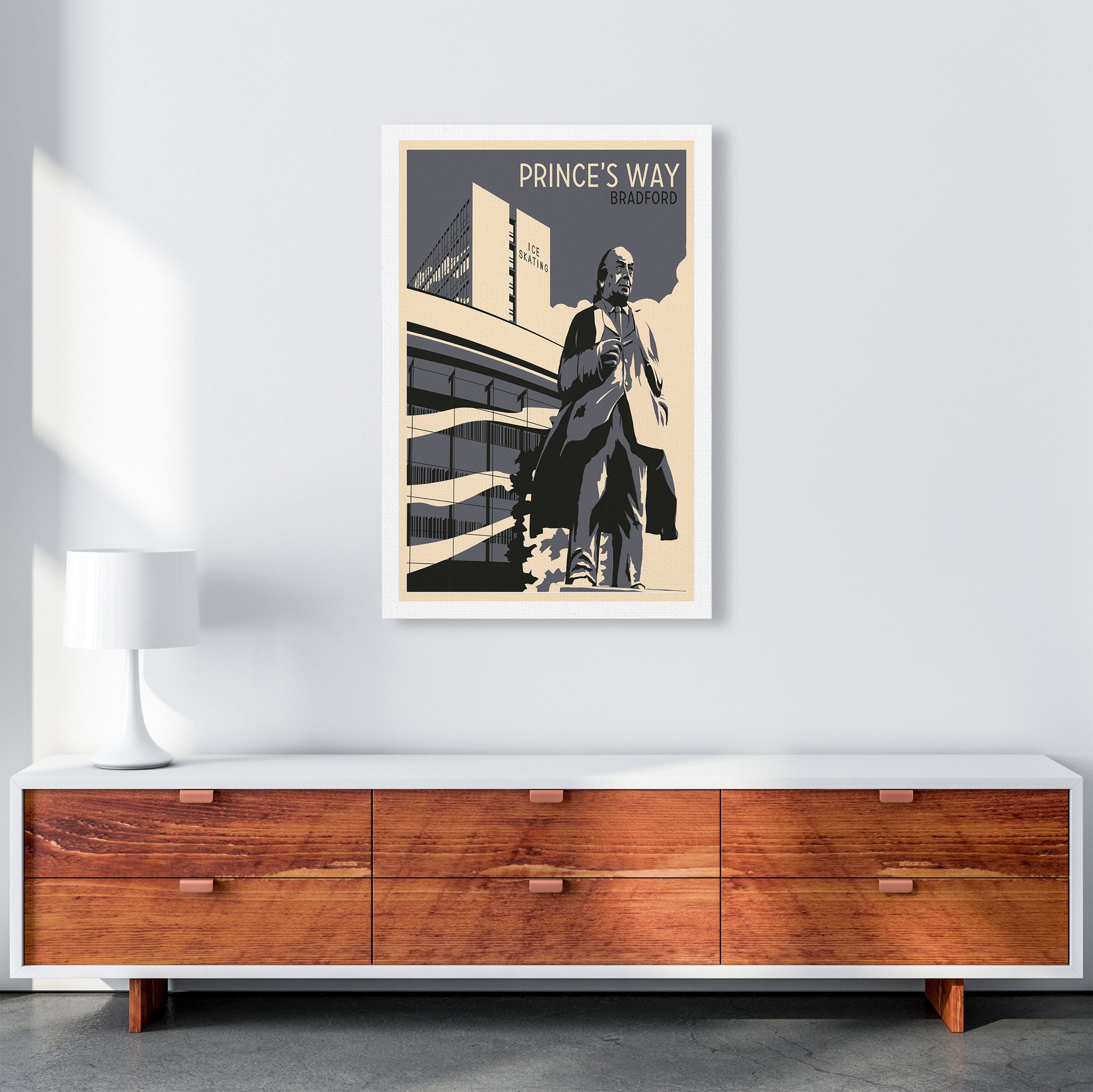 Prince's Way, Bradford Travel Art Print by Richard O'Neill A1 Canvas