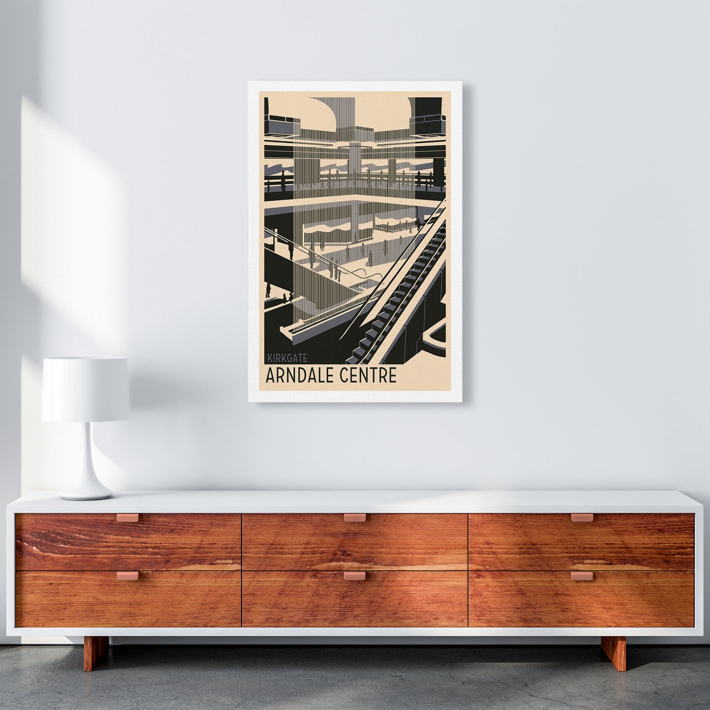 Kirkgate Arndale Centre Travel Art Print by Richard O'Neill A1 Canvas