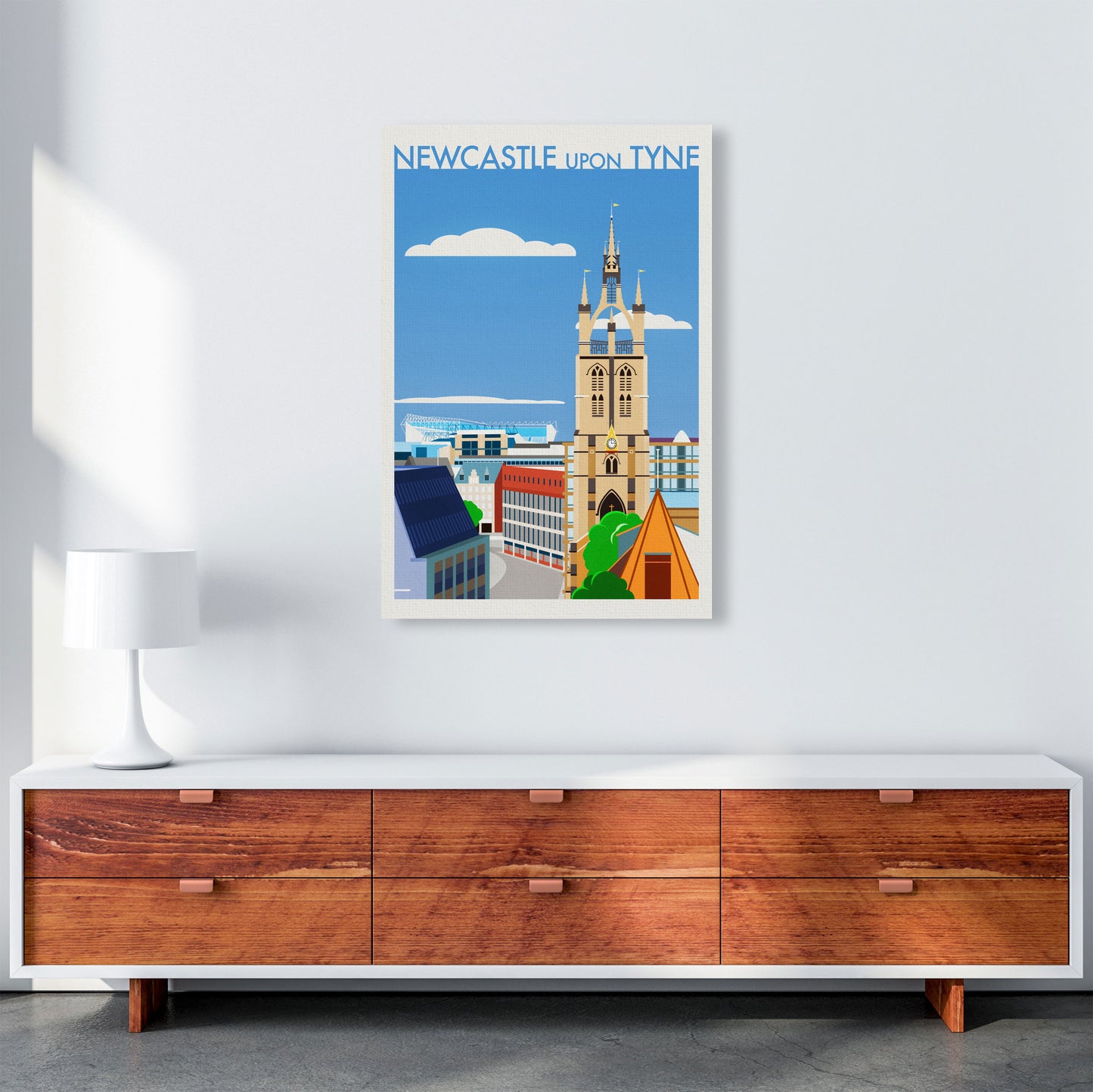 Newcastle upon Tyne 2 (Day) Travel Art Print by Richard O'Neill A1 Canvas