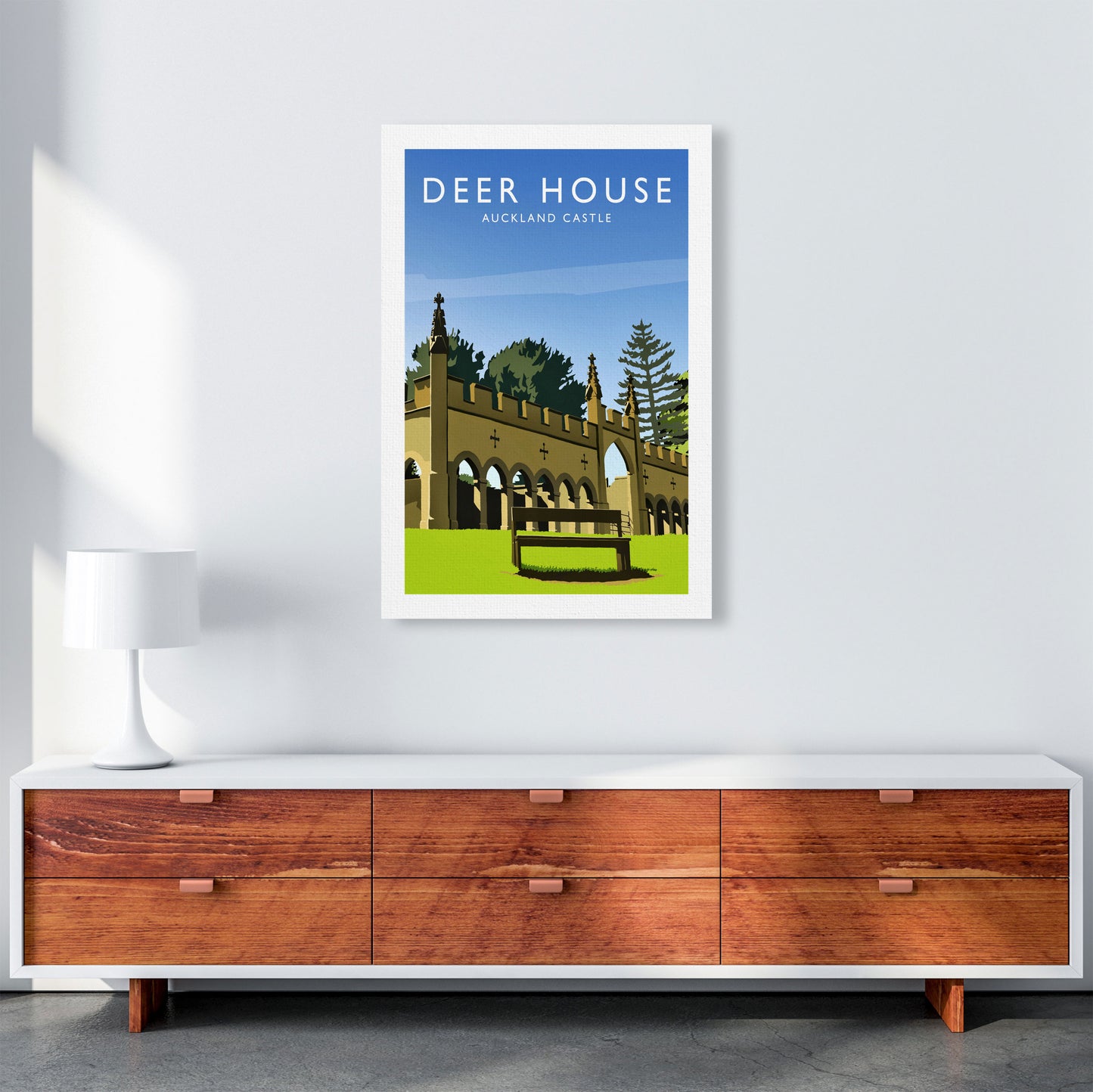 Deer House portrait Travel Art Print by Richard O'Neill A1 Canvas