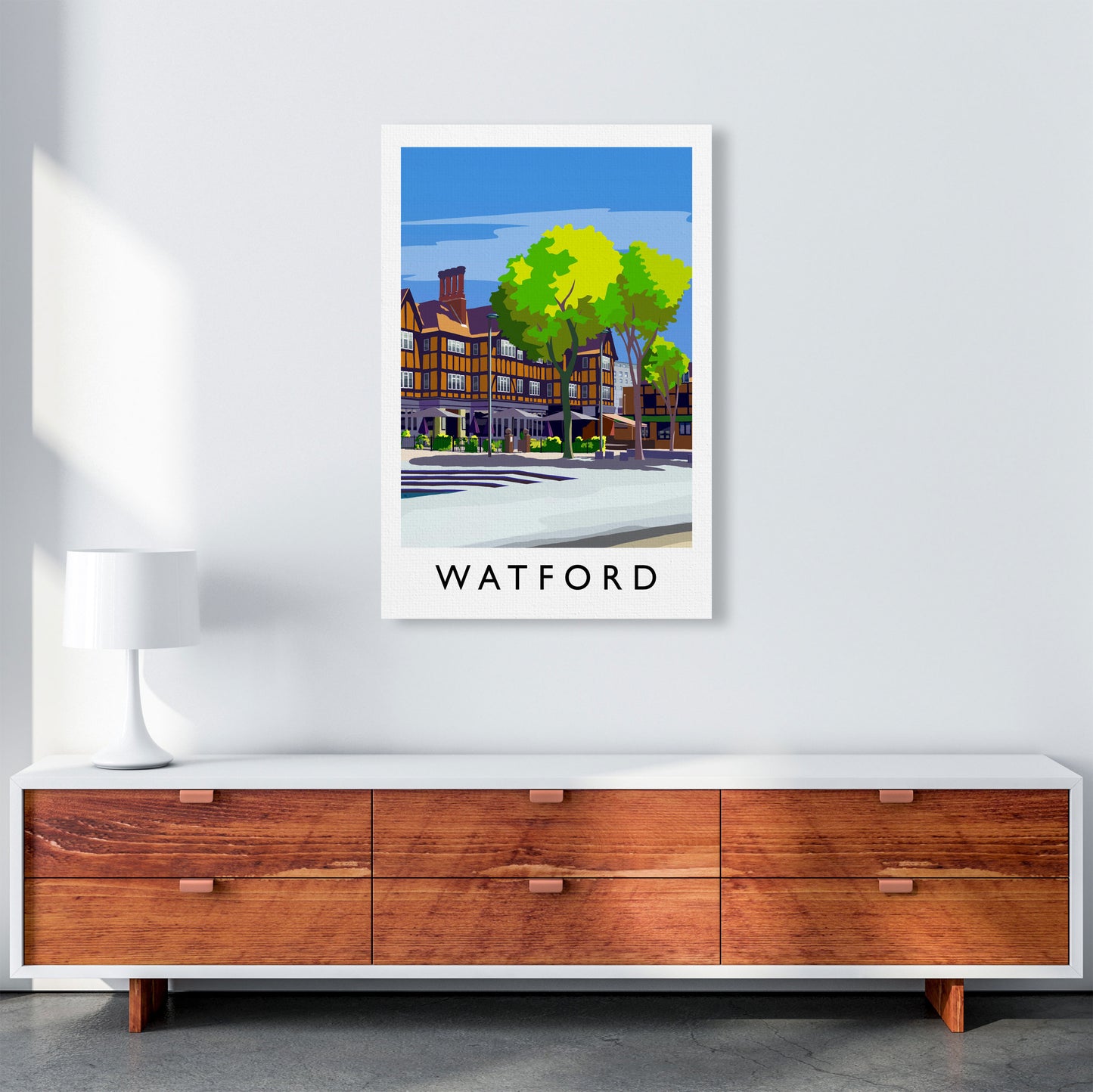Watford 2 portrait Travel Art Print by Richard O'Neill A1 Canvas