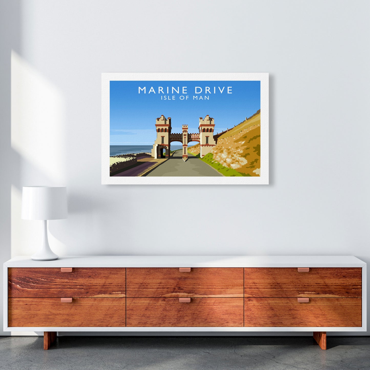 Marine Drive Travel Art Print by Richard O'Neill A1 Canvas