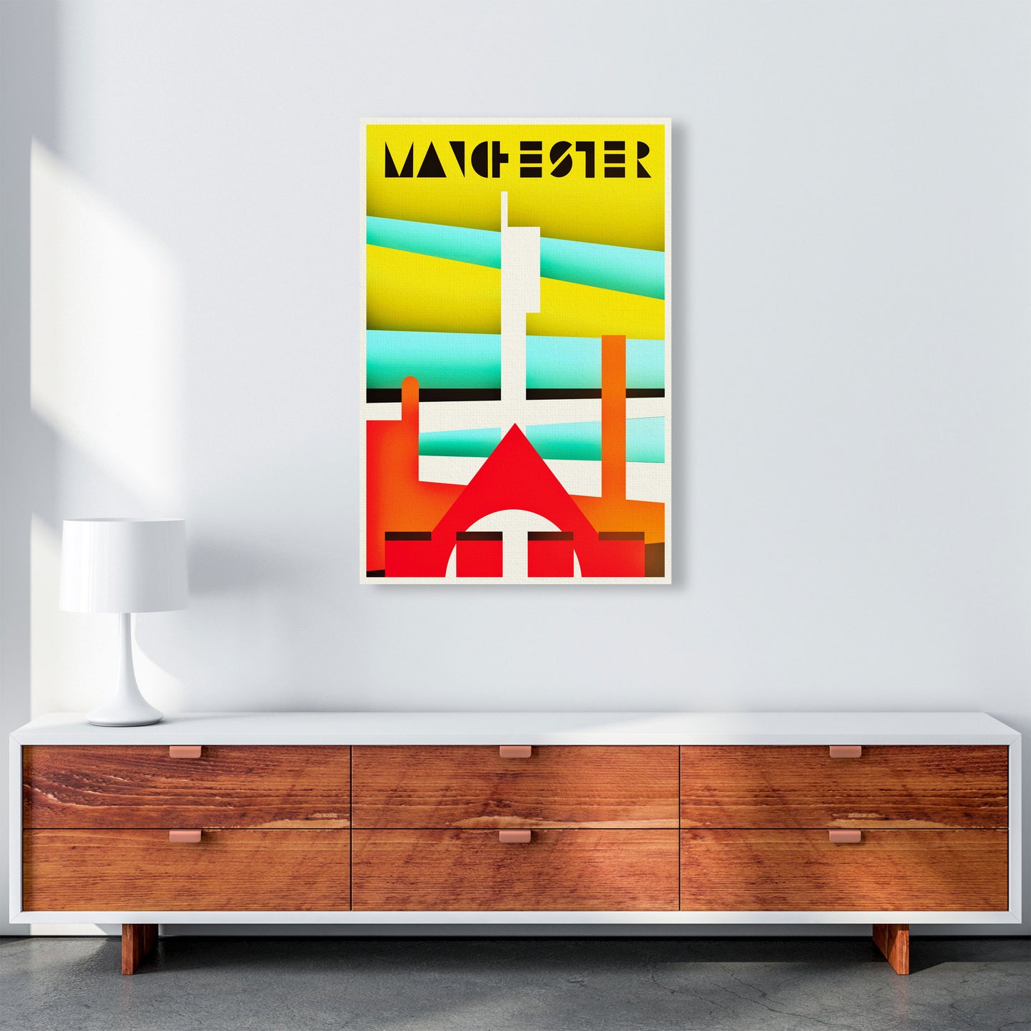 Manchester Travel Art Print by Richard O'Neill A1 Canvas