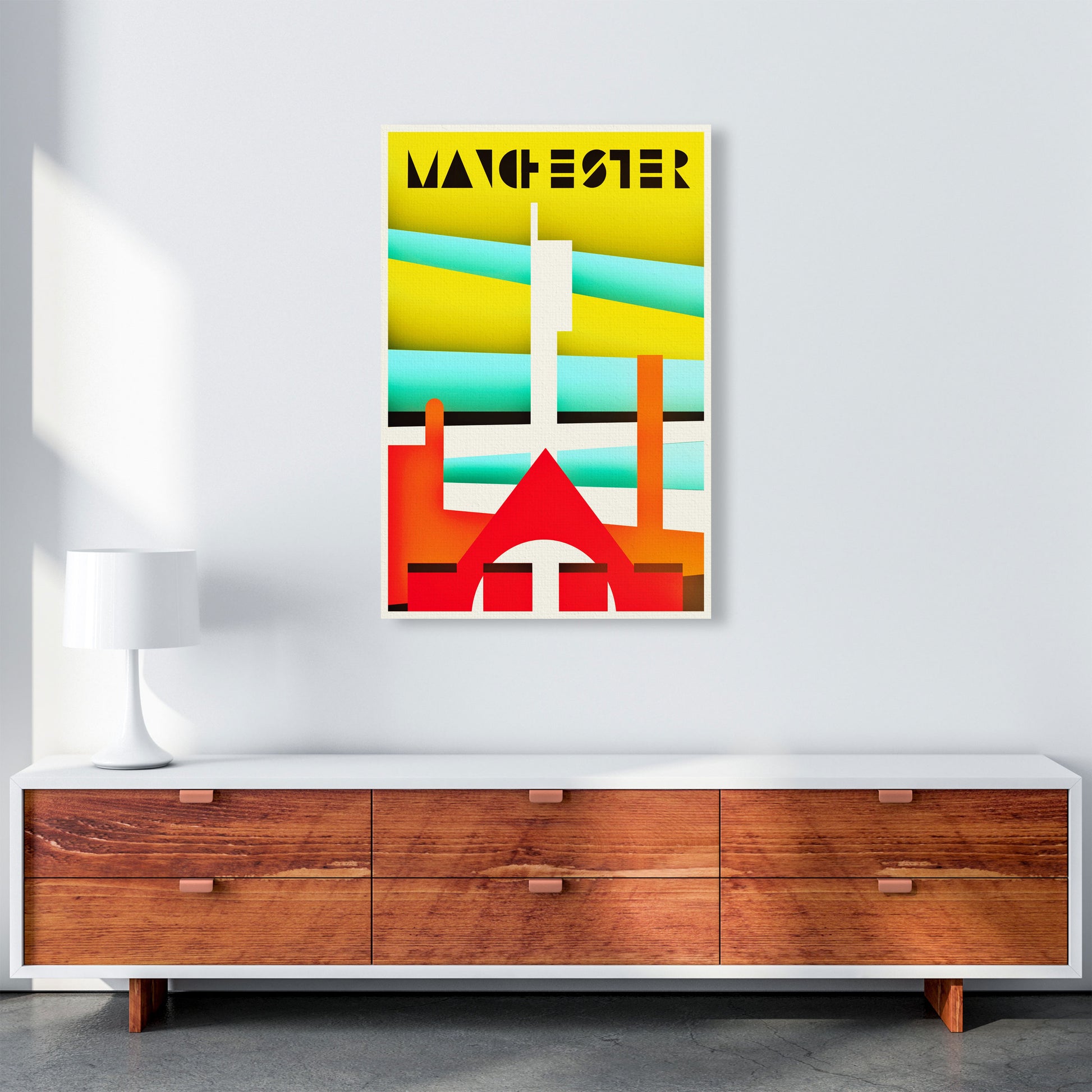 Manchester Travel Art Print by Richard O'Neill A1 Canvas