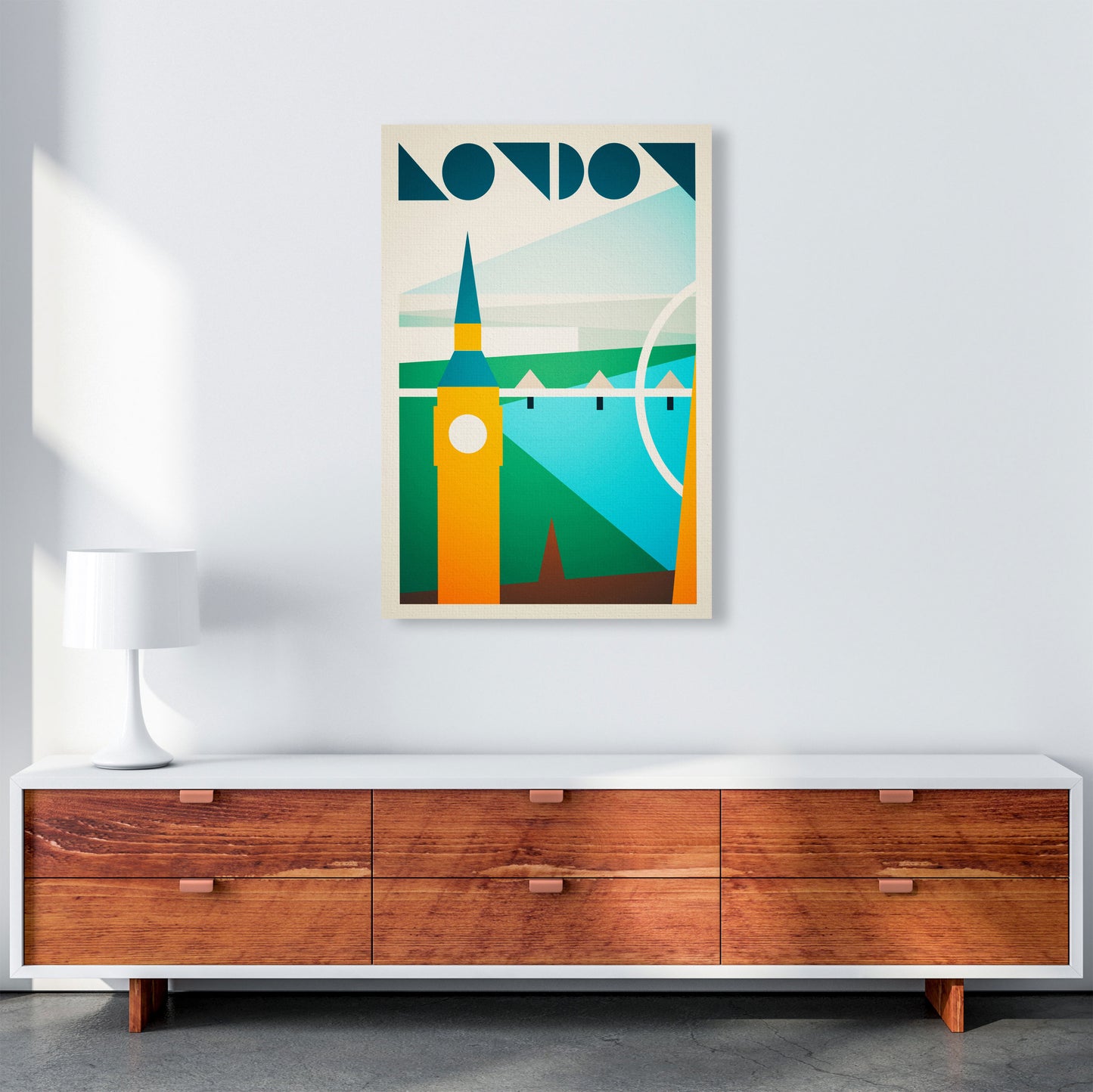 London 5 Travel Art Print by Richard O'Neill A1 Canvas