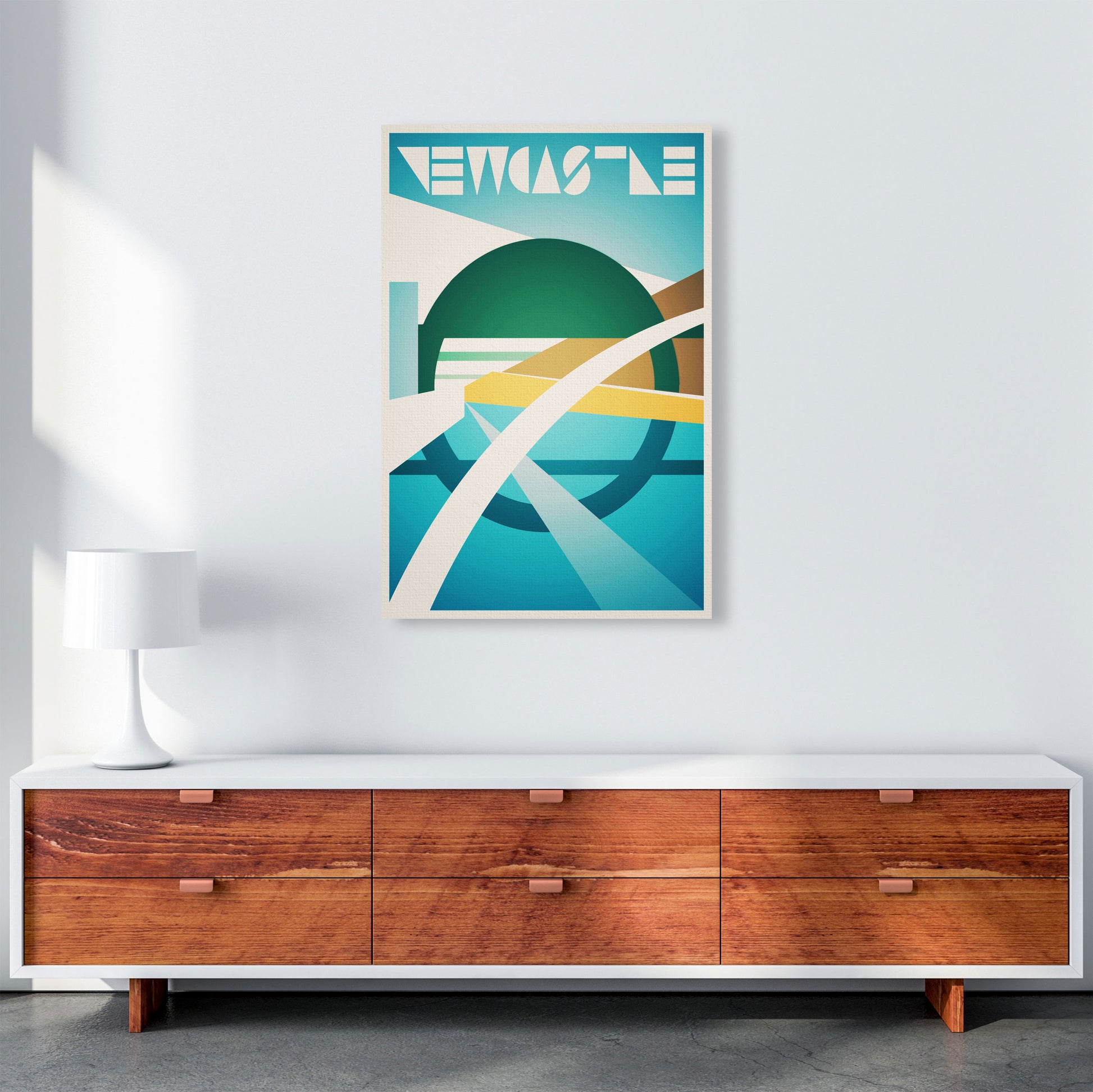 Newcastle 2 Travel Art Print by Richard O'Neill A1 Canvas