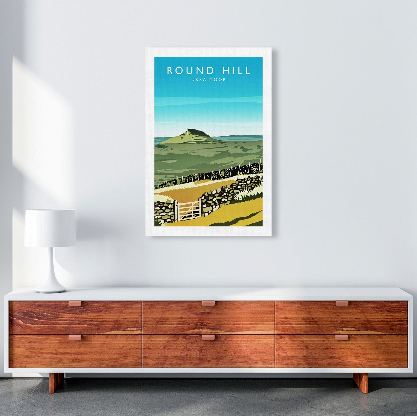 Round Hill Portrait Travel Art Print by Richard O'Neill A1 Canvas