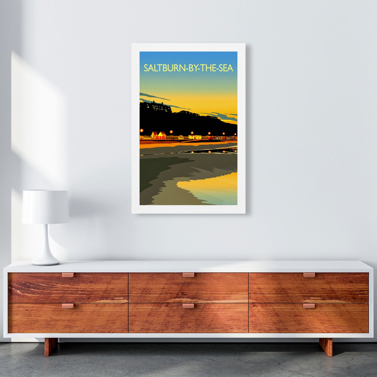 Saltburn-By-The-Sea 3 Portrait Travel Art Print by Richard O'Neill A1 Canvas